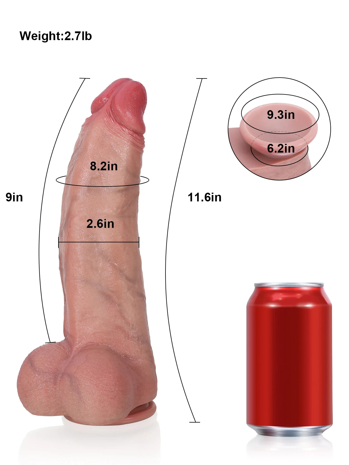 Galadriel 11.6" x 2.6" Long Curved Platinum Silicone Dildo with Suction Cup Base