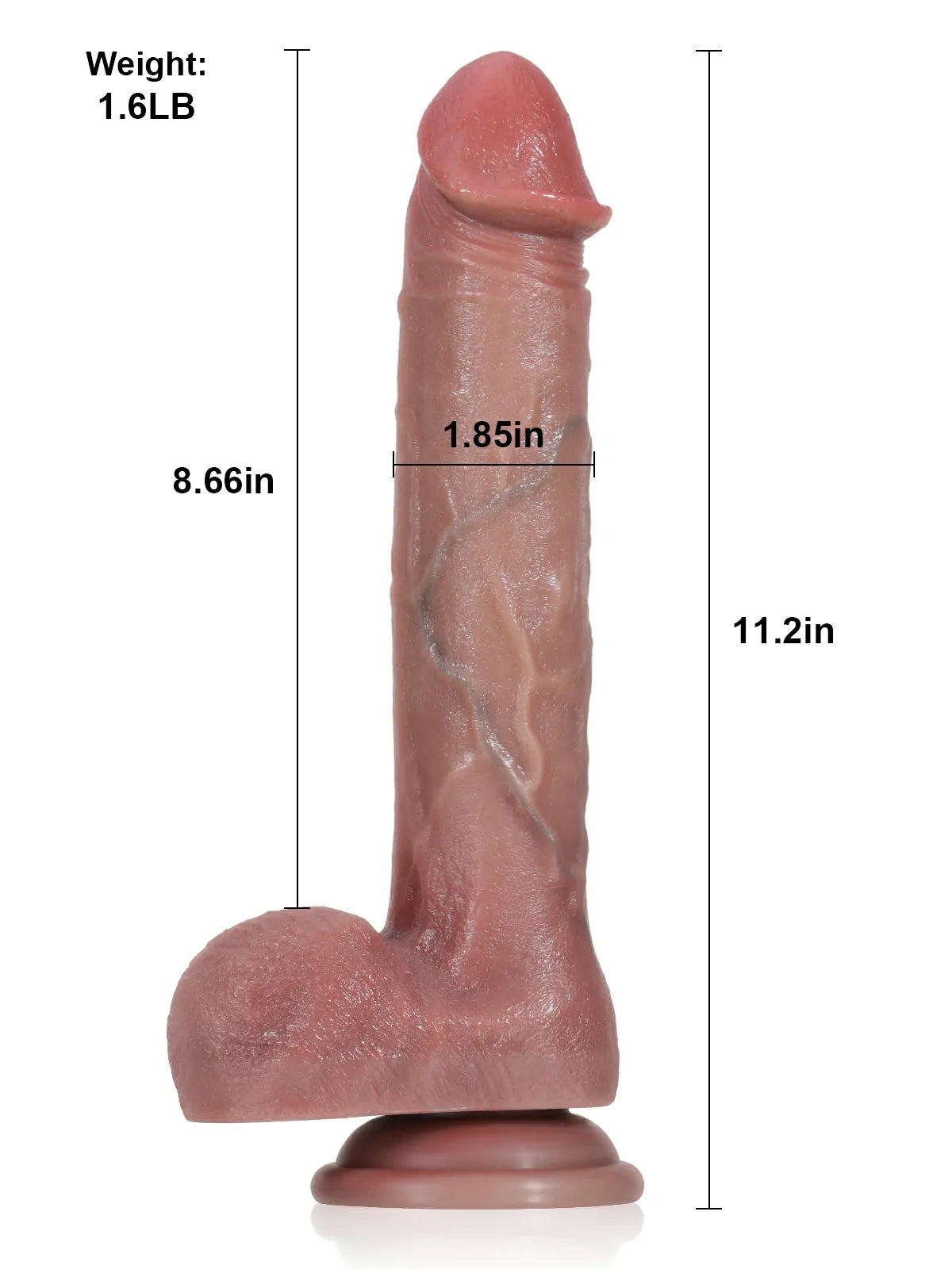 Adrianus 11" x 1.9" 7 Modes Thrusting & 3 Modes Vibrating Curved Dildo