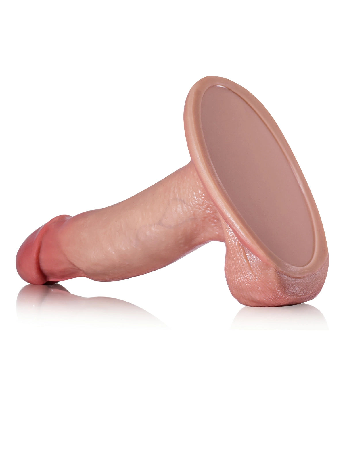 Archie 7" x 1.6" Realistic Brown Beginner Dildo Sliding Skin & Balls Suction Bas