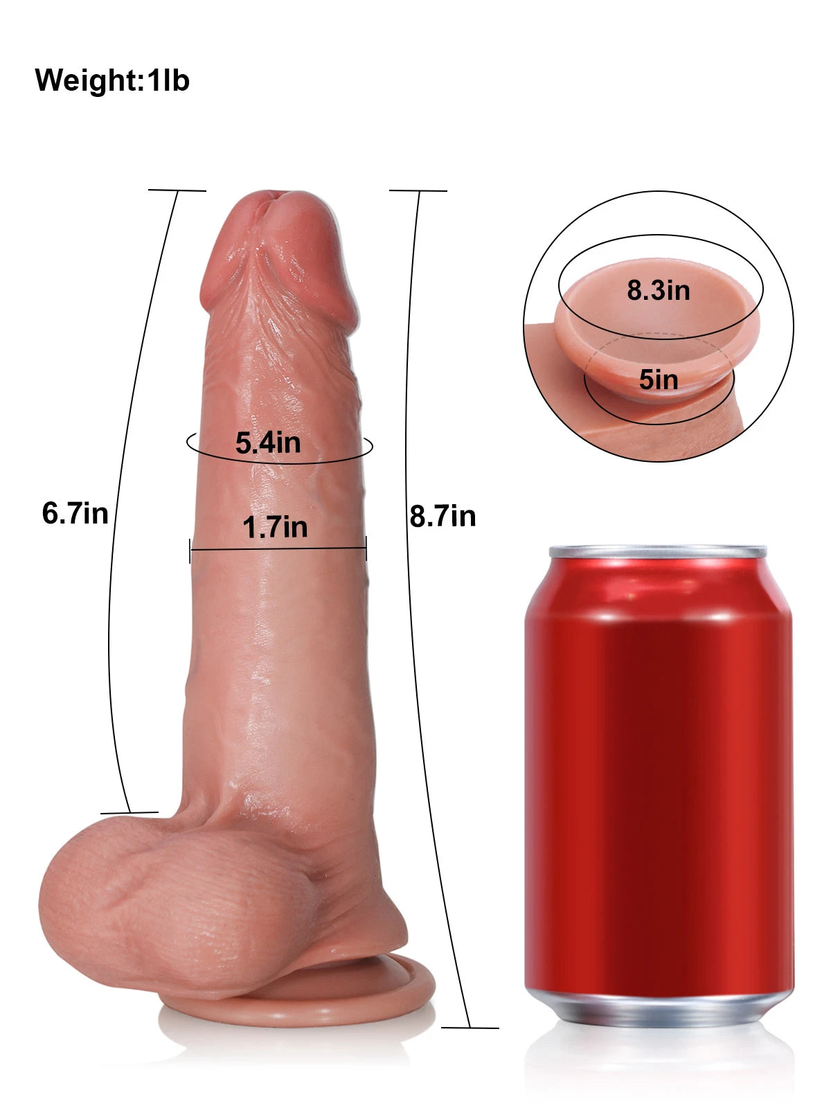 Billy 8.7" x 1.7" Sliding Skin Dildo with Moving Balls and Realistic Foreskin