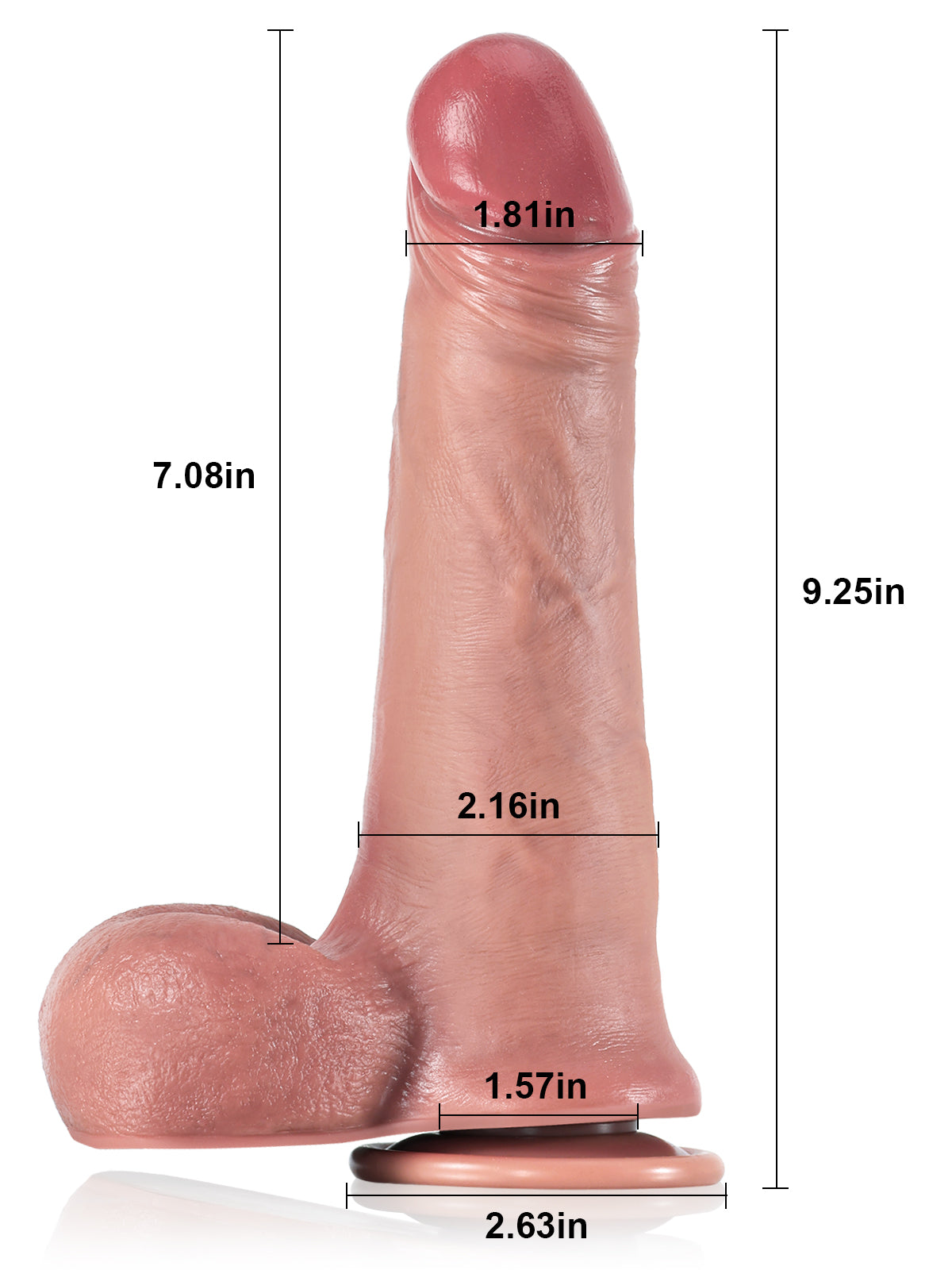 Charles 9.3" x 2.2" Realistic Dildo with SlideSkin Technology and Fleshy Sculpted Glans