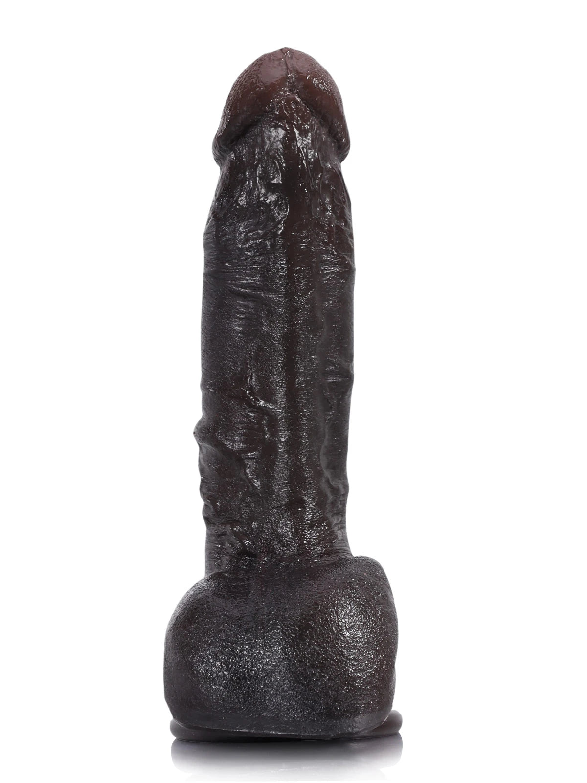 Dave 7.5" Realistic Black Dildo, Soft Dual-Density Silicone with Suction Base for Beginners