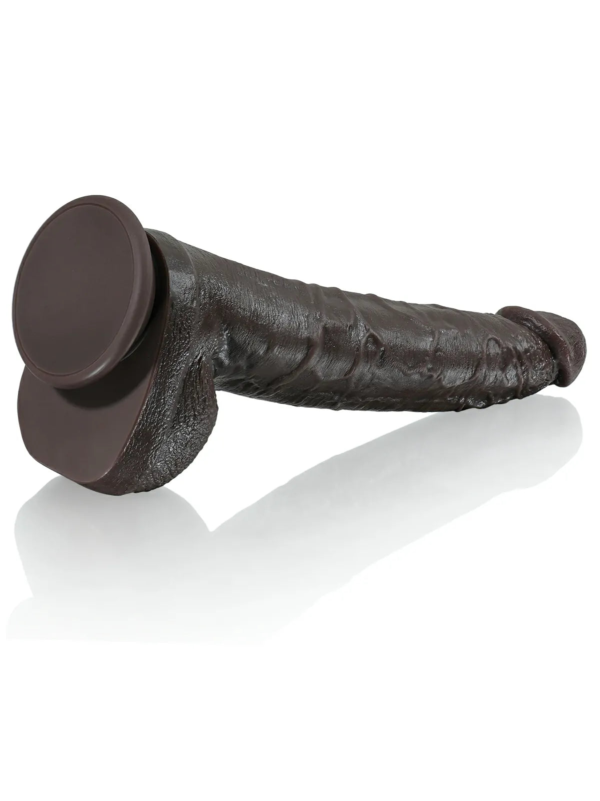 Doctor 10" x 1.6" Huge Black Dildo, Slim Long Shaft with Dual-Density Silicone