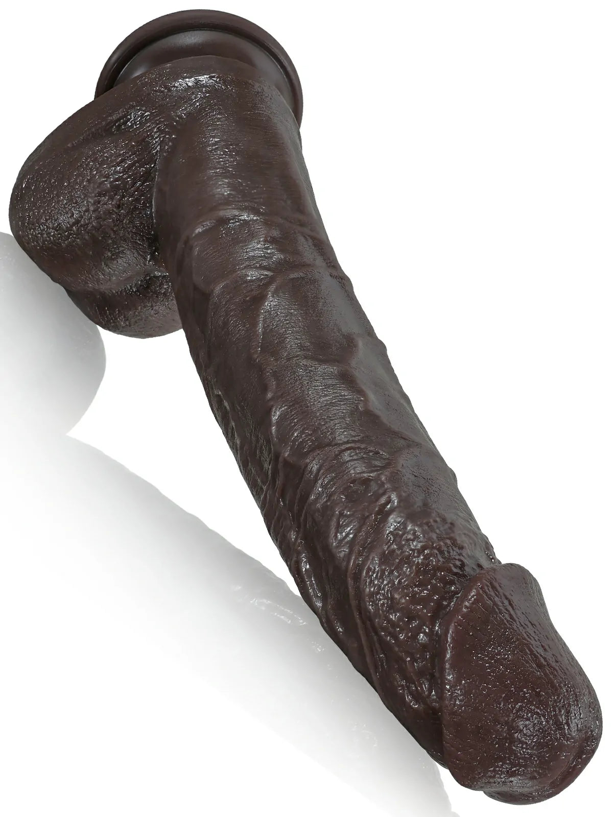 Doctor 10" x 1.6" Huge Black Dildo, Slim Long Shaft with Dual-Density Silicone