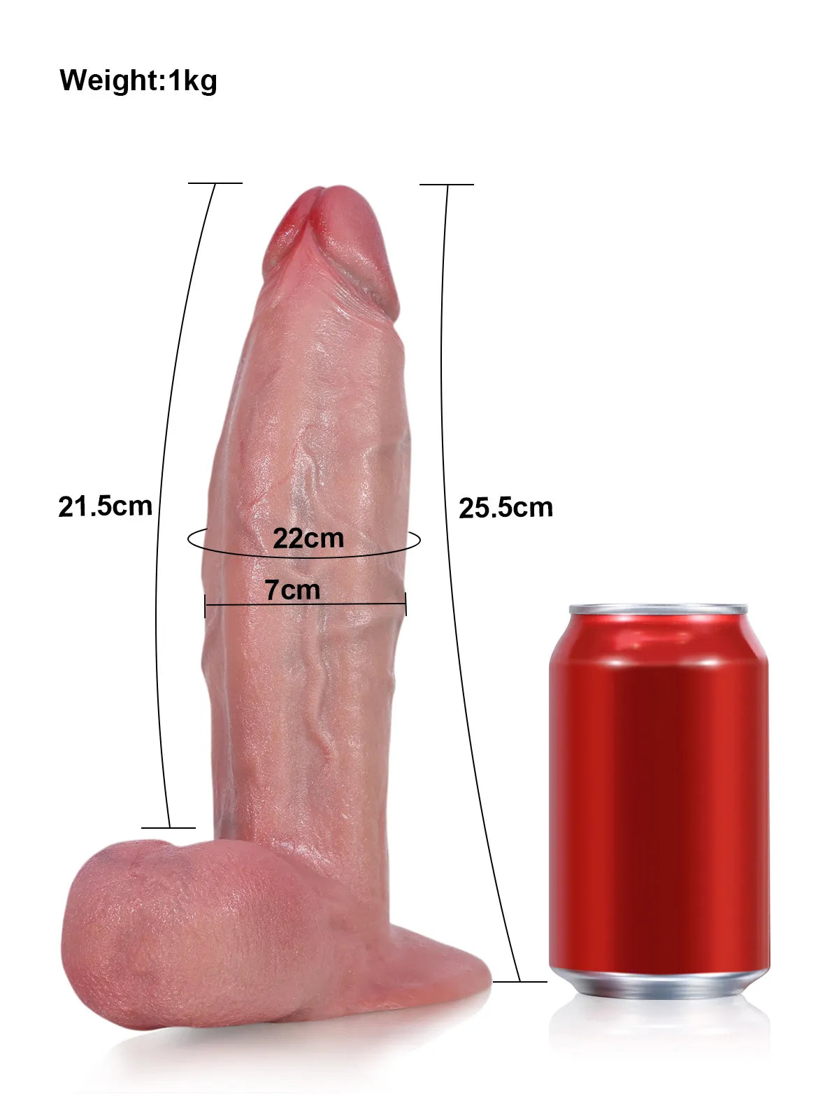 Dragon 10" x 2.8" Lagre Thick Rounded Dildo with Swinging Balls & Vac U Lock