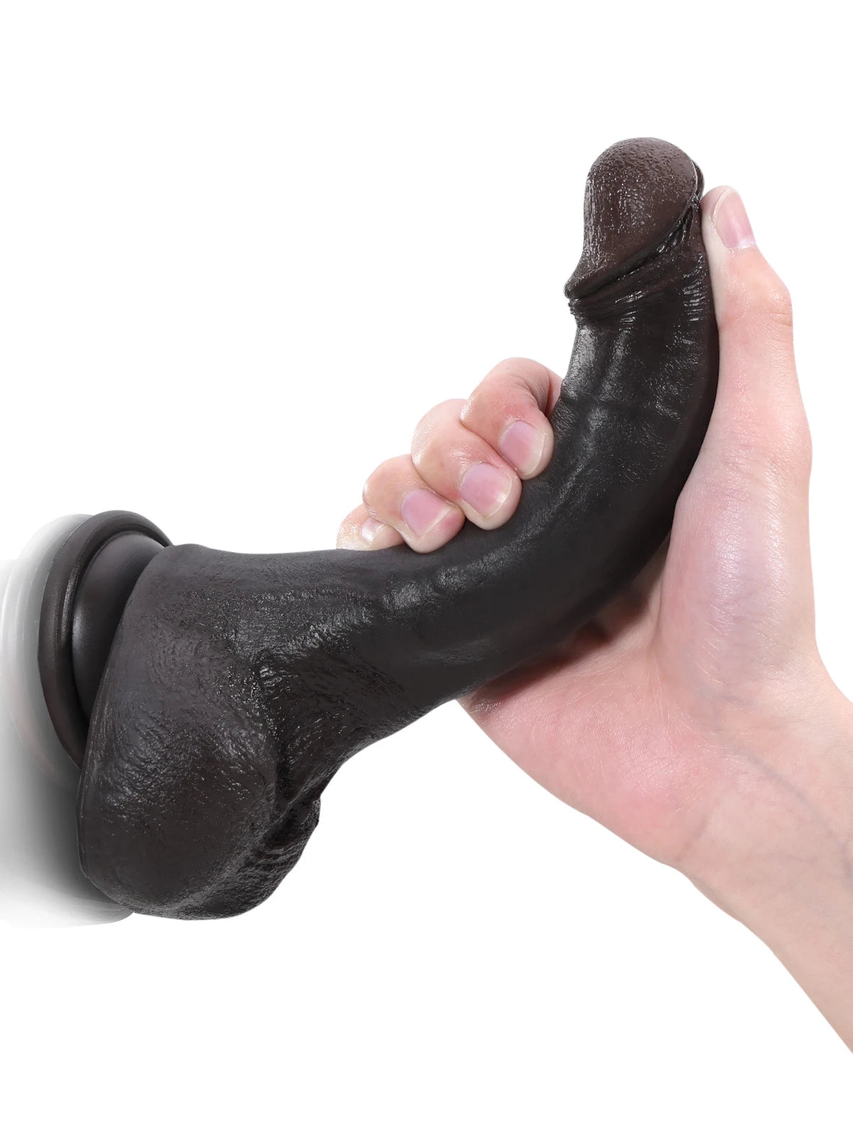 Jodie 8.3" x 1.5" Midnight Black Suction Dildo – Real-Feel Dual Density Silicone