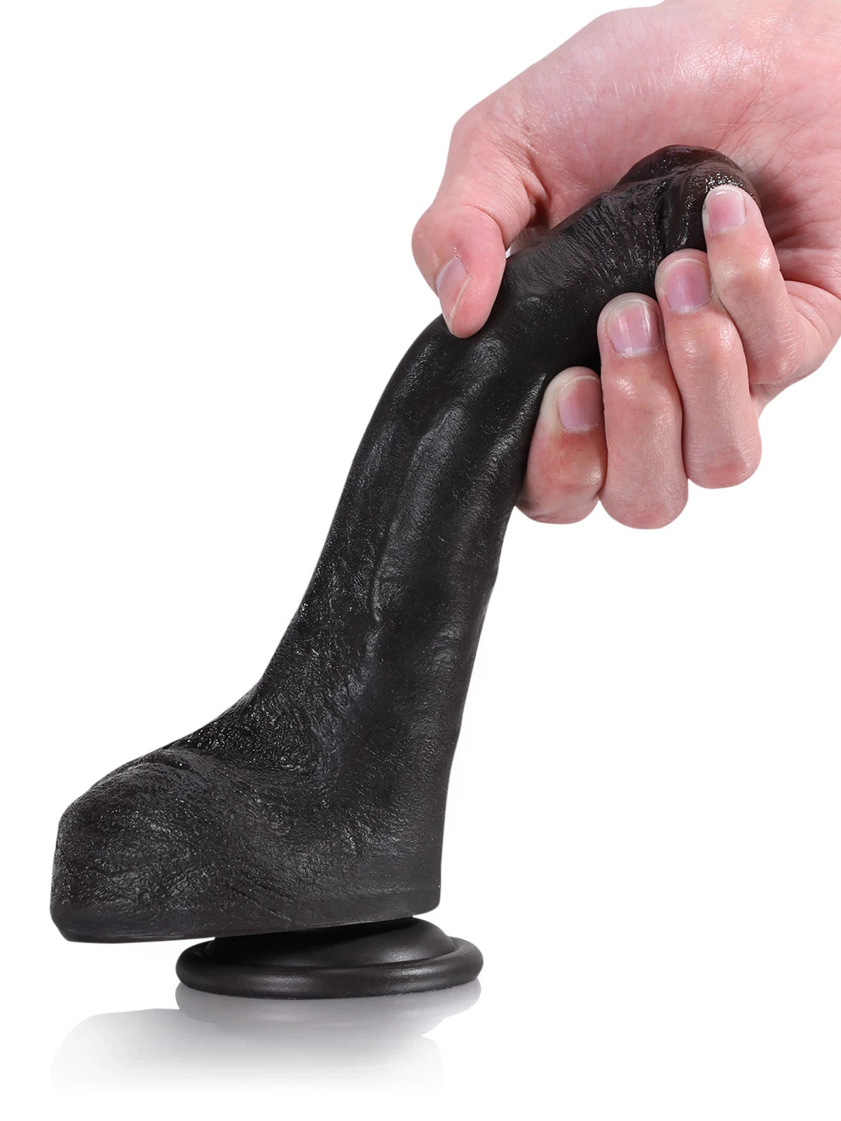 Jodie 8.3" x 1.5" Midnight Black Suction Dildo – Real-Feel Dual Density Silicone