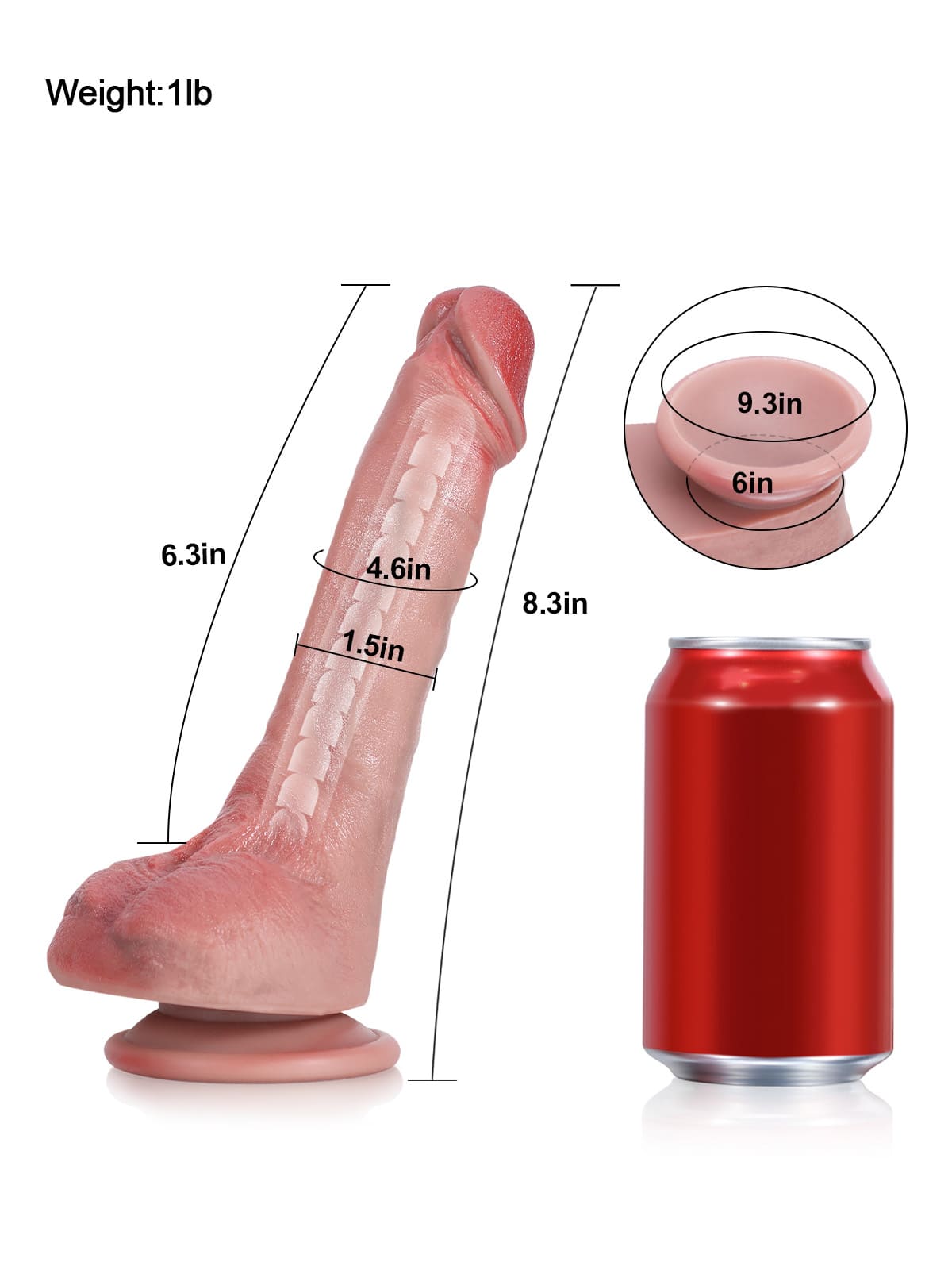 Jodie 8.3" x 1.5" Soft Flexible Silicone Dildo Featuring Keel