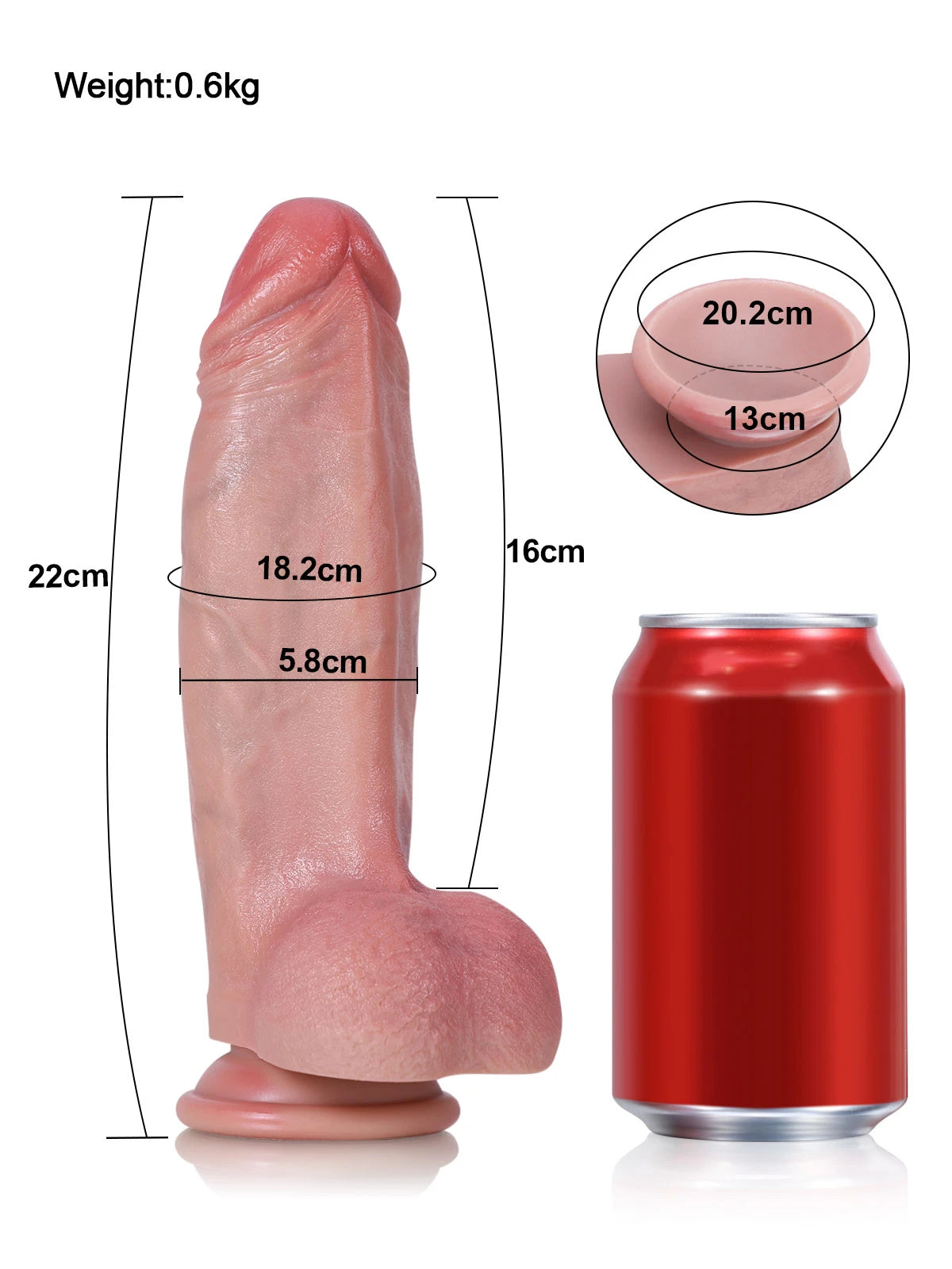 Jorge 9.8" x 2.7" Tri-Edge Triangular Dildo with Broad Back and Central Ridge
