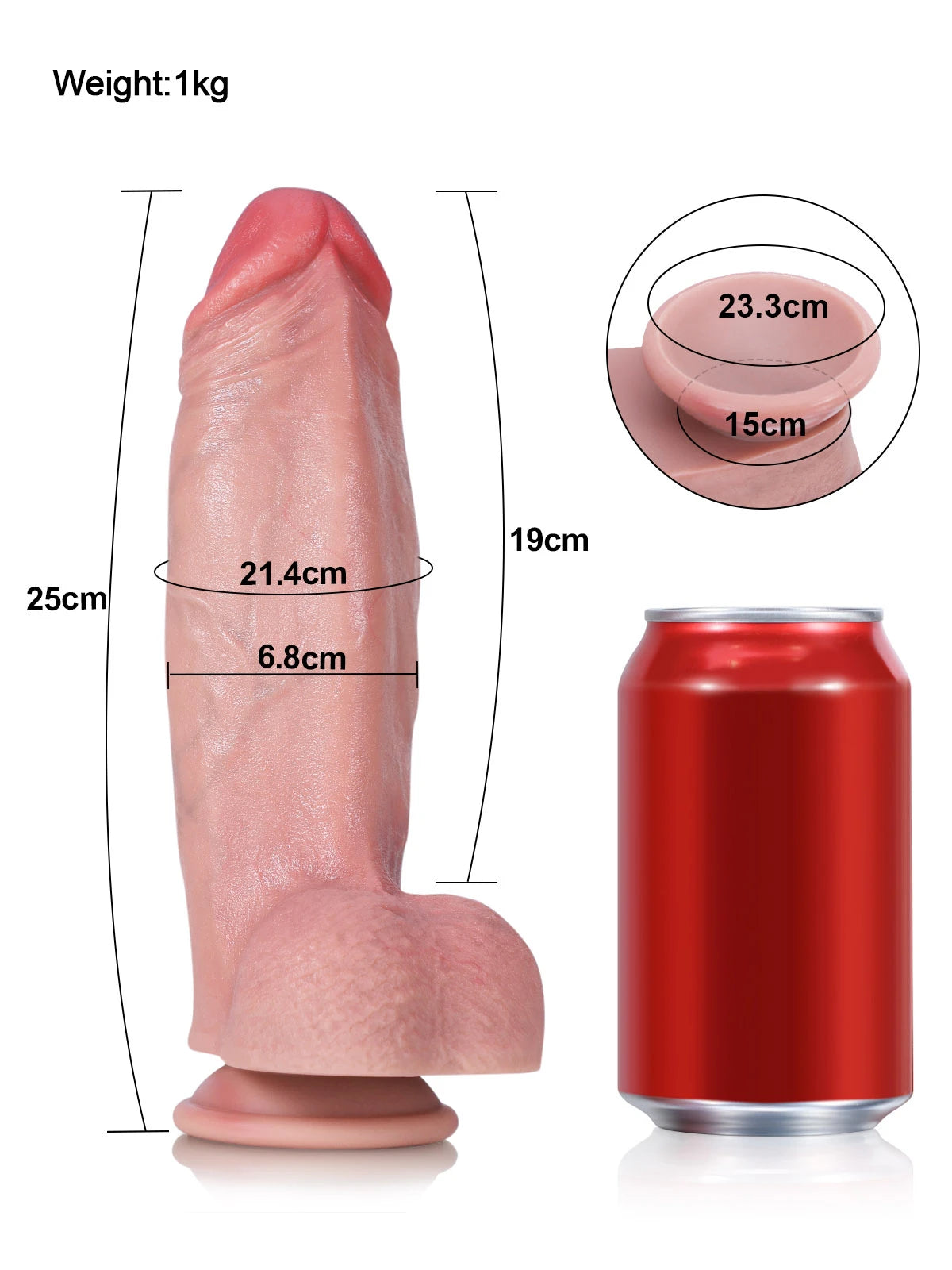 Jorge 9.8" x 2.7" Tri-Edge Triangular Dildo with Broad Back and Central Ridge
