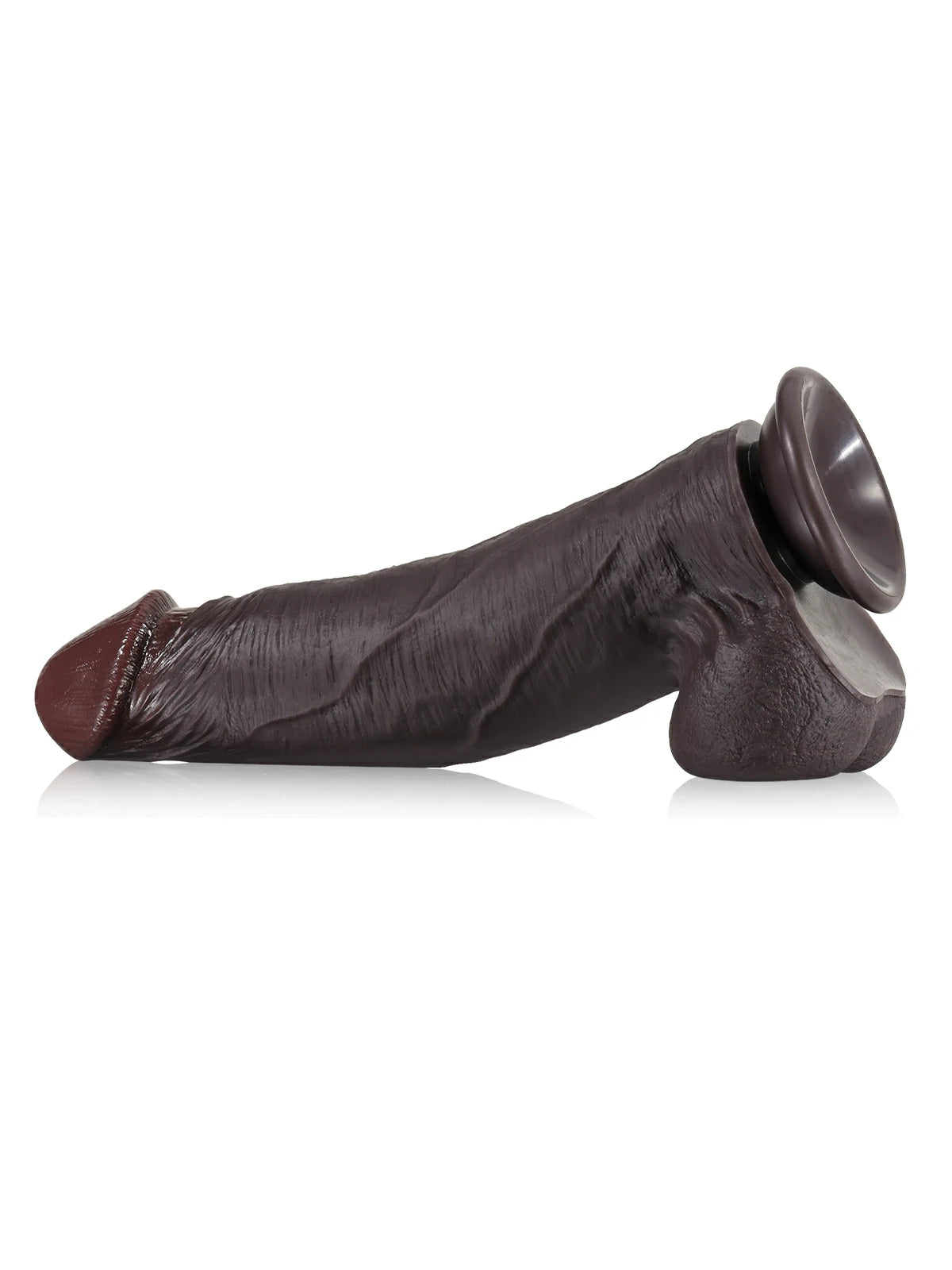 Joshua 9.2" x 2.2" Sliding Skin Black Dildo with Sculpted Glans