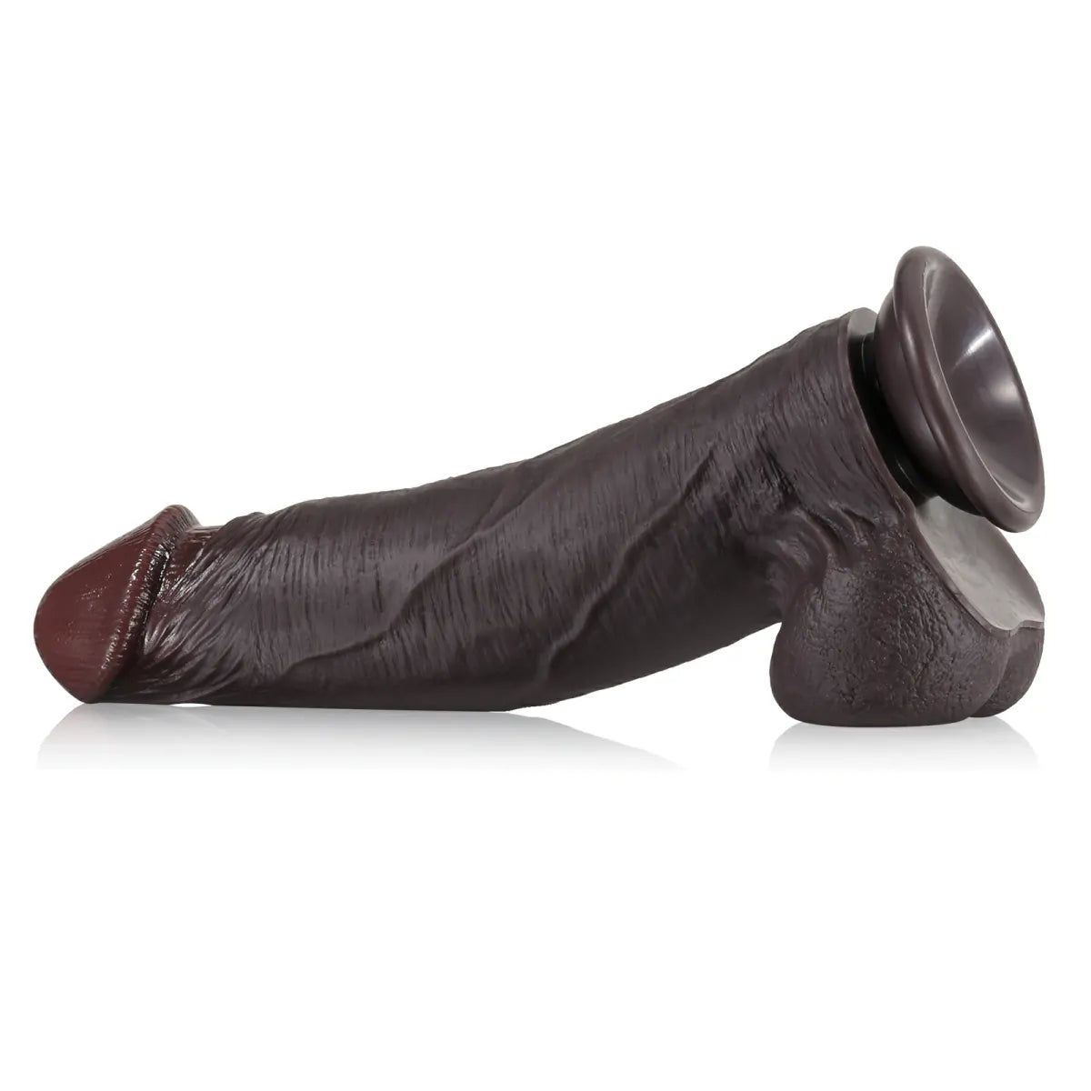 Joshua 9.2" x 2.2" Sliding Skin Black Dildo with Sculpted Glans