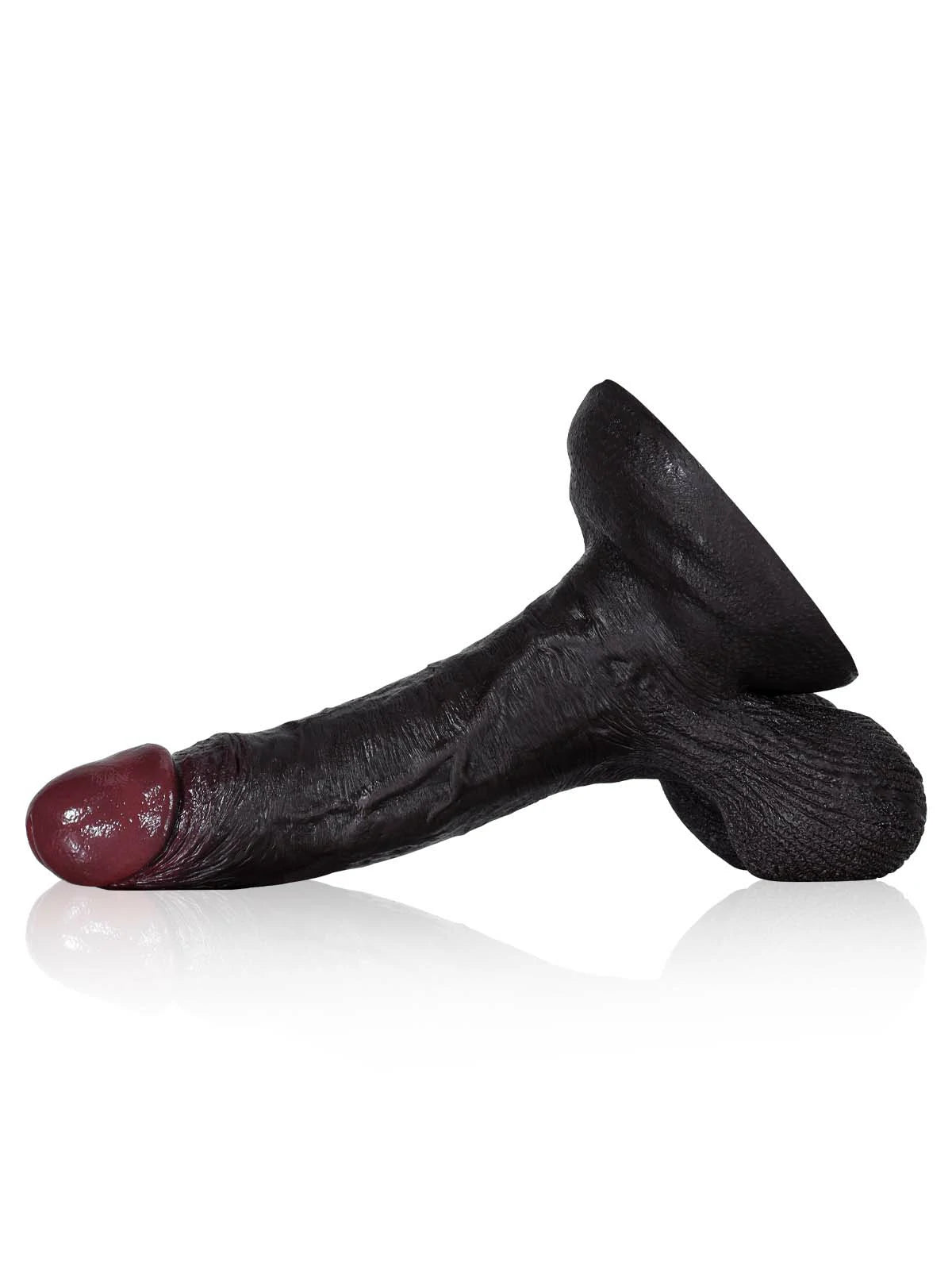 Kellz 7.6" x 1.7" Realistic Black Dildo with Pleated Texture and Movable Balls