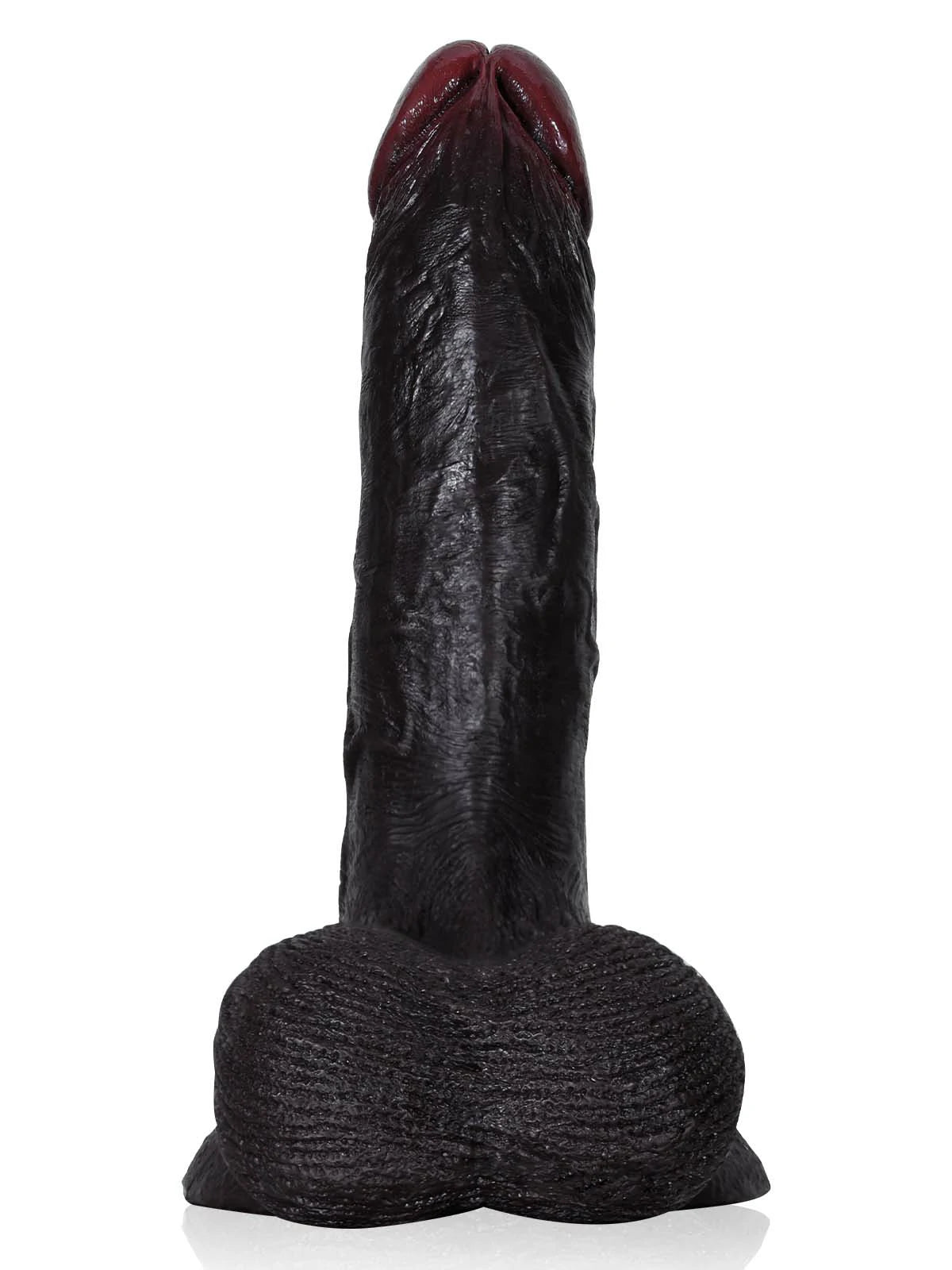 Kellz 7.6" x 1.7" Realistic Black Dildo with Pleated Texture and Movable Balls