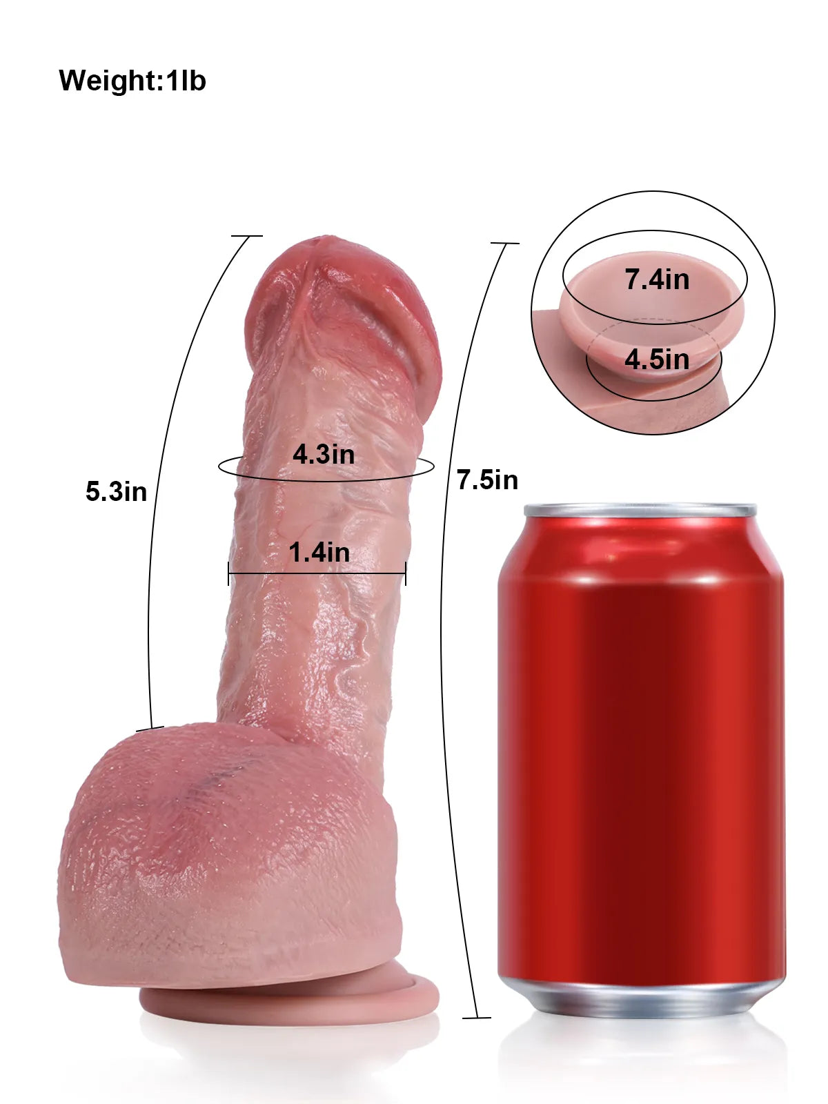 Kris 7.5" x 1.4" Slim Skinny Realistic Flesh Skin Dildo For Beginners