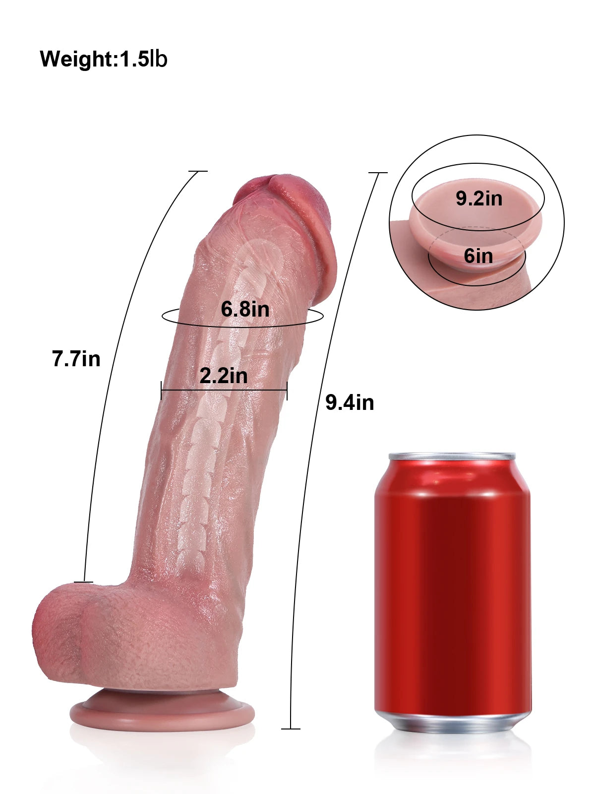 Machete 9.4" x 2.2" Curved Thick Realistic Dildo with Veined Shaft and Tight Balls