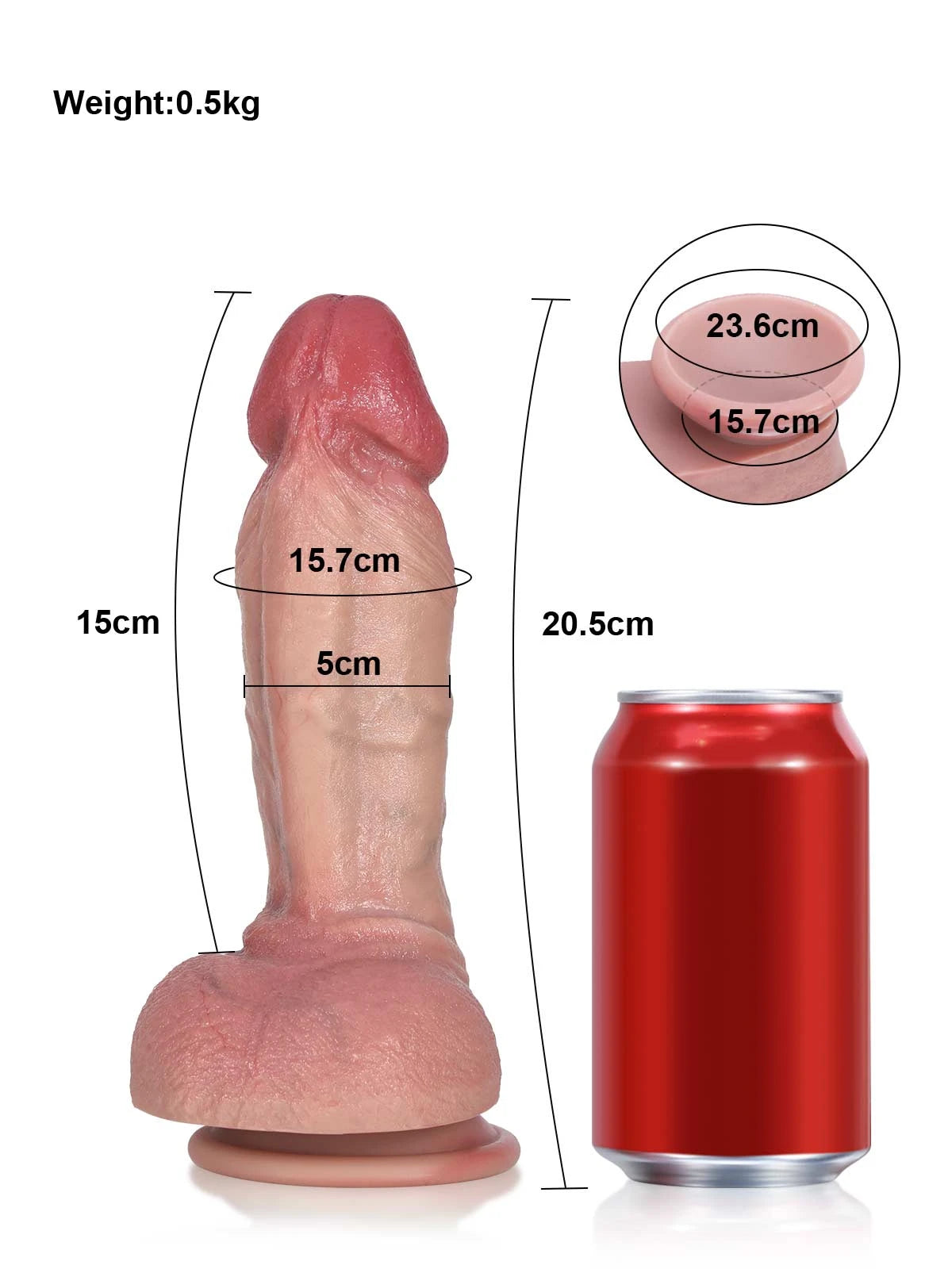 Noah 8" x 2" Beginner Curved Dildo with Sculpted Glans and Suction Base