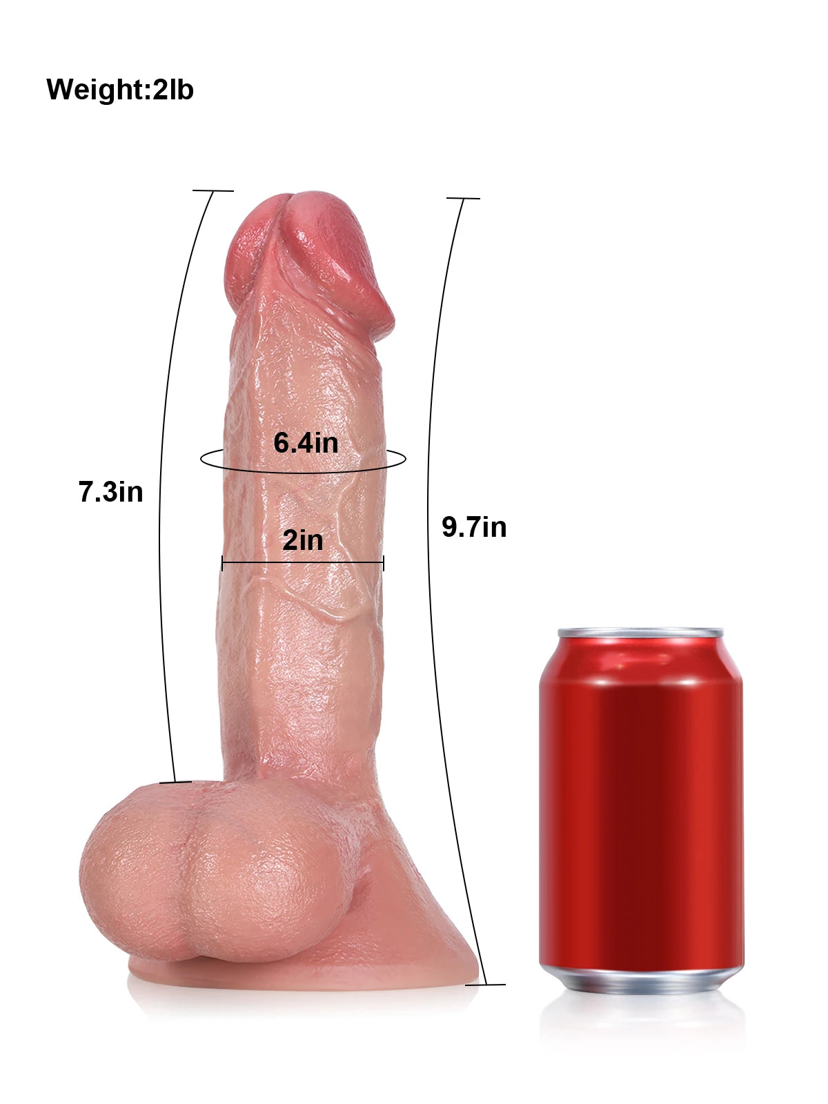 Rob 9.7" x 2" Realistic Silicone Dildo With Veins Swinging Balls Bendable
