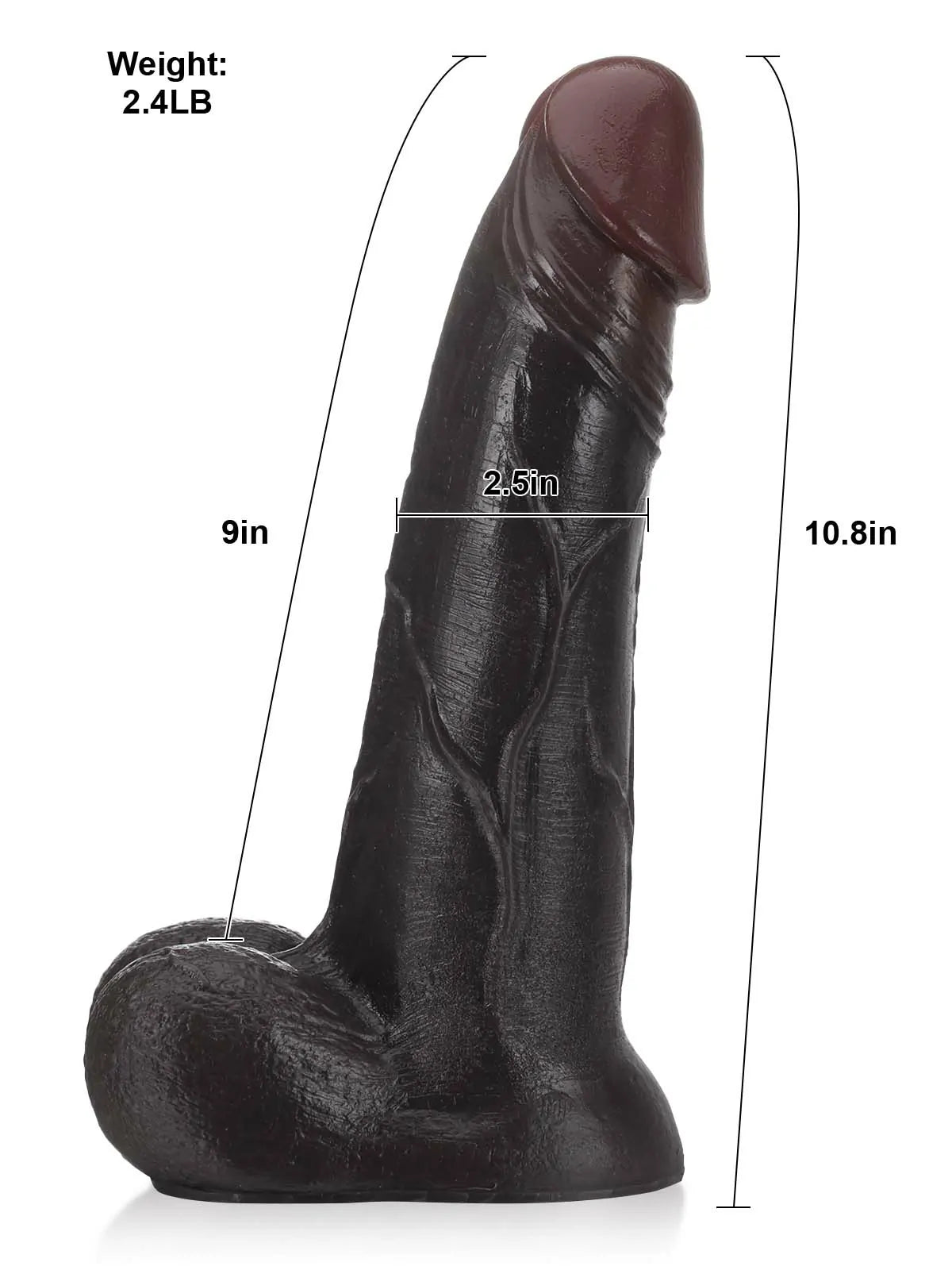 Raptor 10.8" x 2.5" Sliding Skin Silicone BBC Dildo with Vac-U-Lock & Moving Balls
