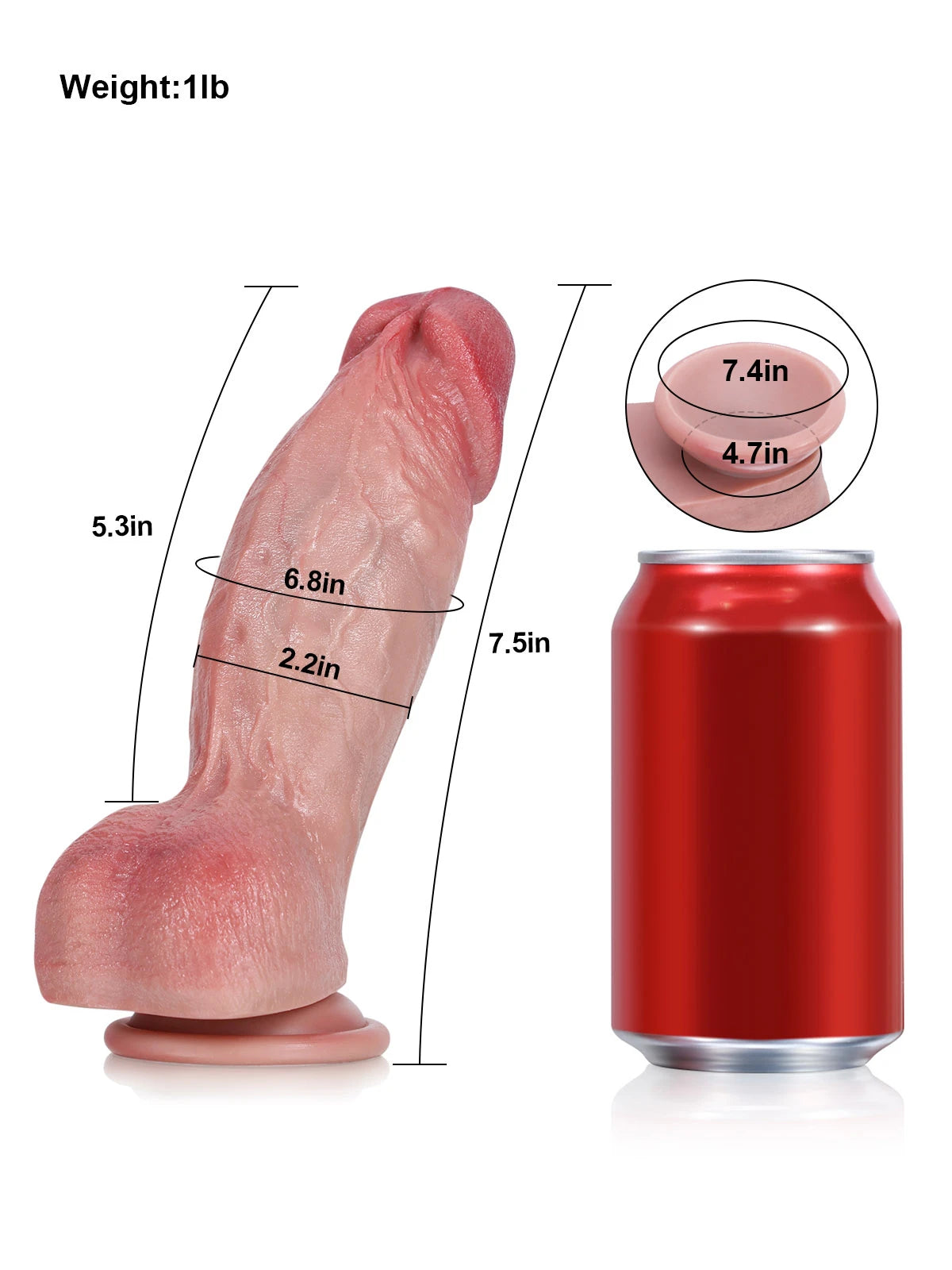Londo 7.5" x 2.2" Fat Short Realistic Dildo with Raised Ridge Design