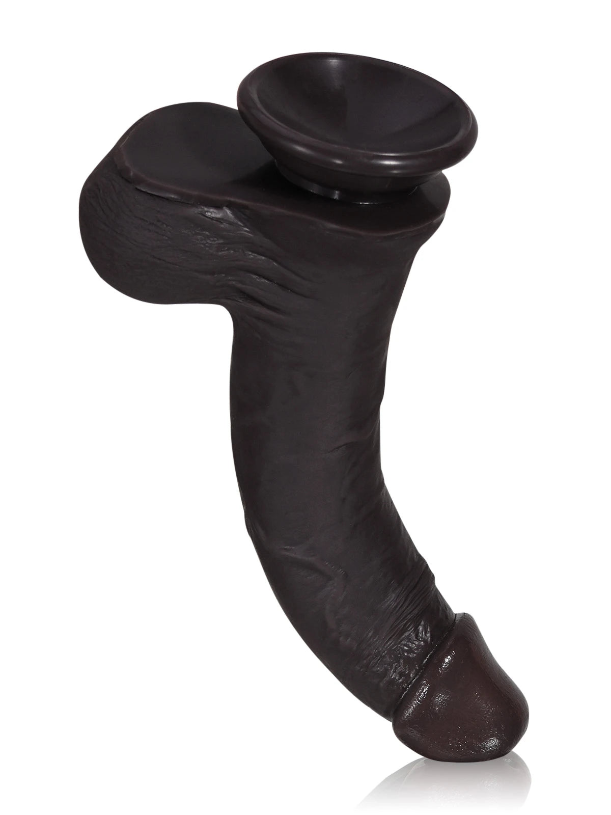 Billy 8.7" x 1.7" Sliding Skin Black Dildo with Moving Balls and Realistic Foreskin