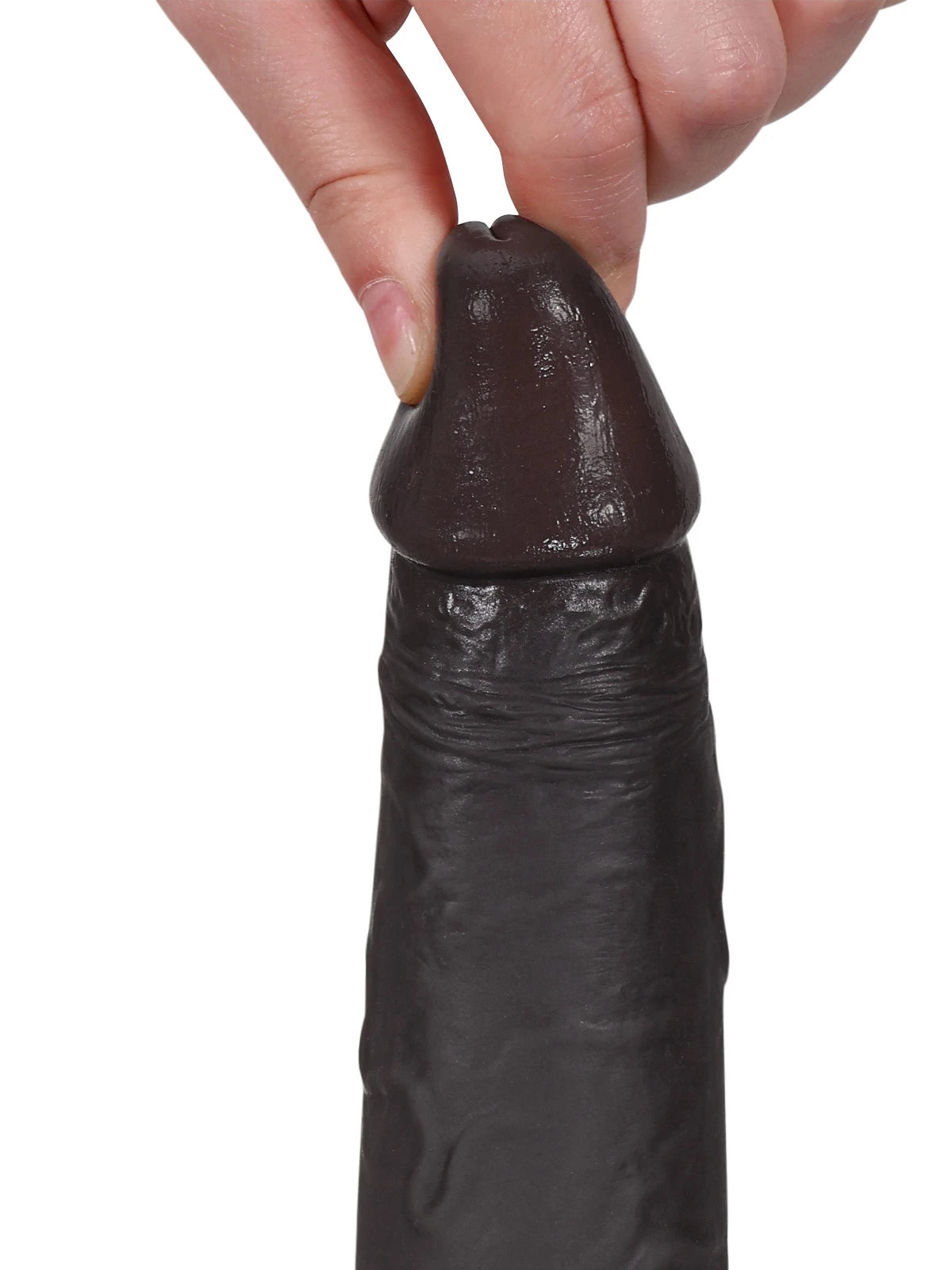 Billy 8.7" x 1.7" Sliding Skin Black Dildo with Moving Balls and Realistic Foreskin