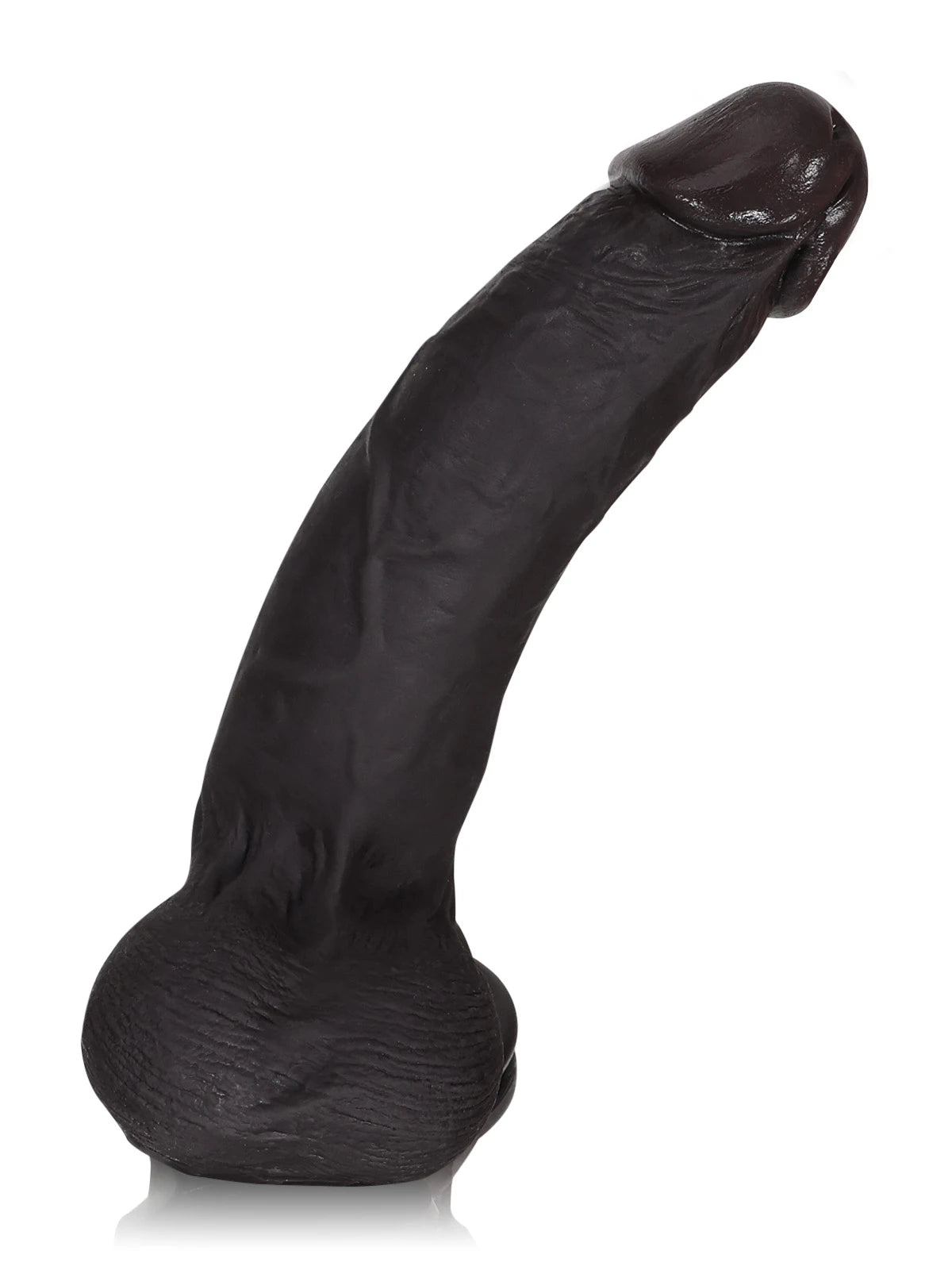 Billy 8.7" x 1.7" Sliding Skin Black Dildo with Moving Balls and Realistic Foreskin
