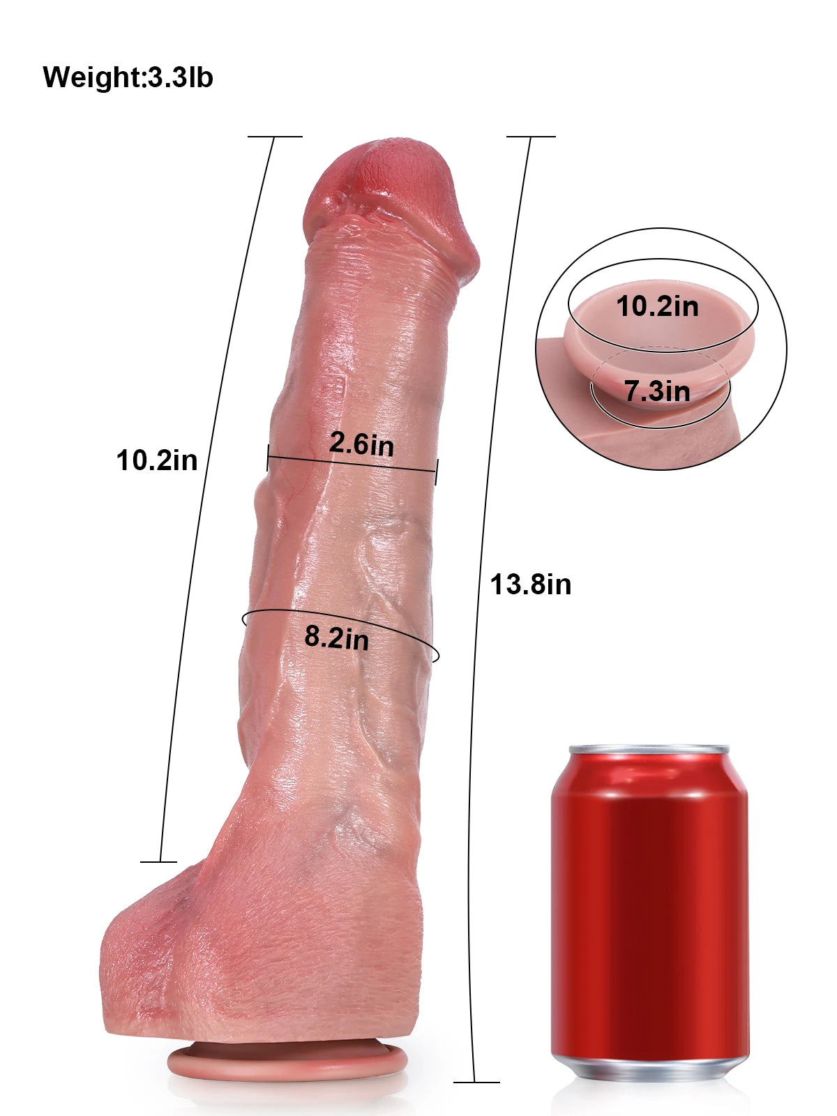 Jeff 11.8" x 2.2" Large Realistic Dildo with Veins and Soft Balls