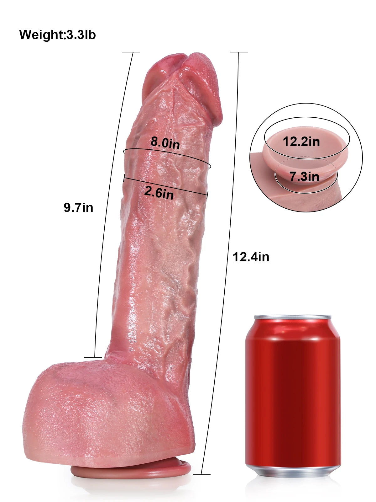 Robin 12.4" x 2.6" Extra Thick Realistic Dildo with Enhanced Texture Design