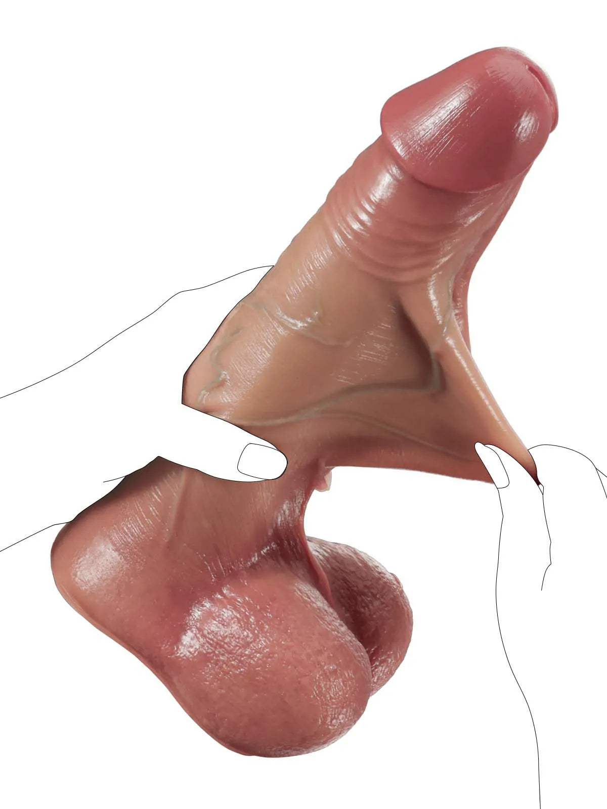 Raptor 10.8" x 2.5" Realistic Flesh Tone Sliding Skin Silicone Dildo with Vac-U-Lock Base