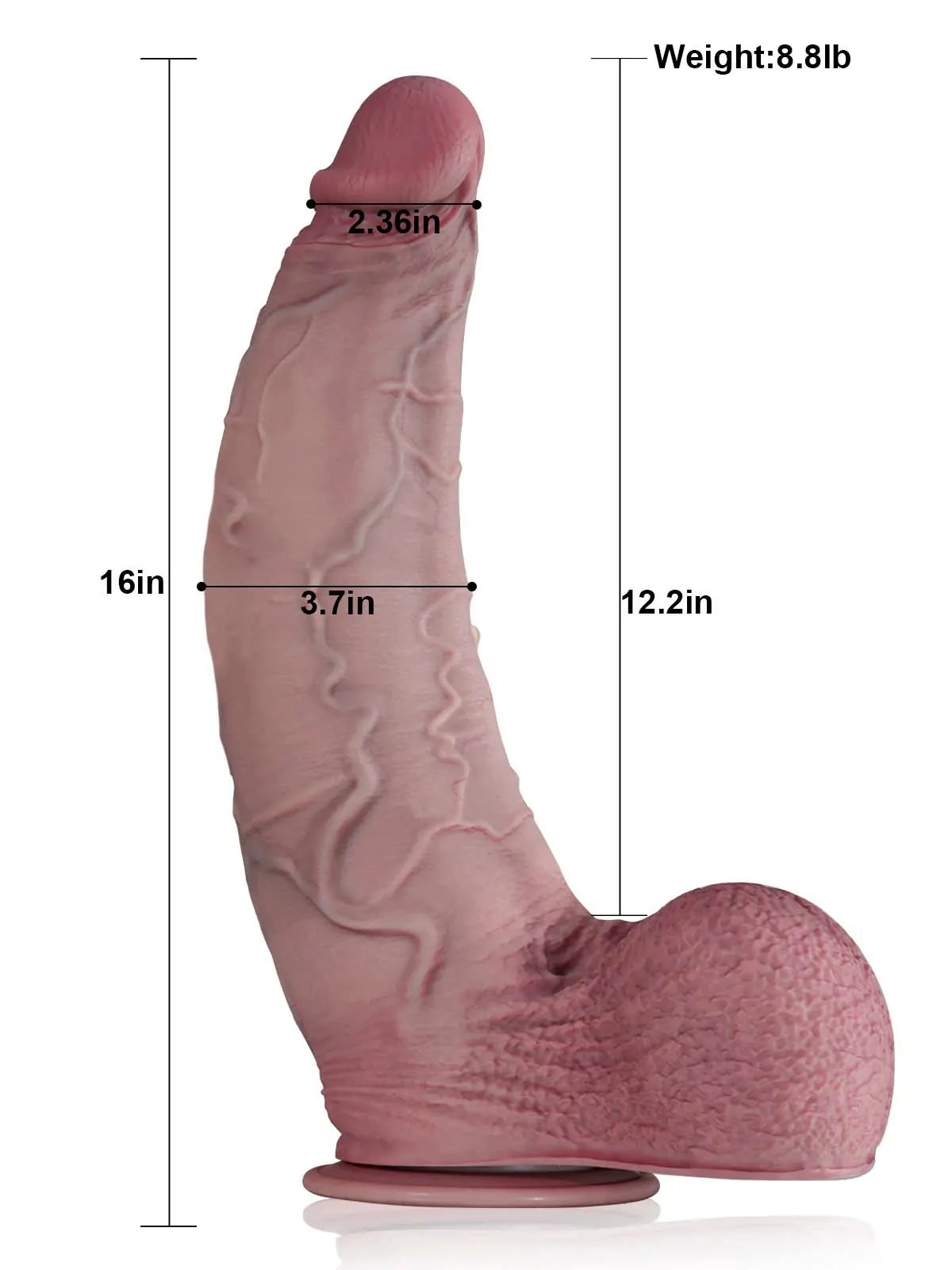 Alexander 16" x 3.7" Giant Curved Huge Realistic Dildo with Swollen Veined Balls