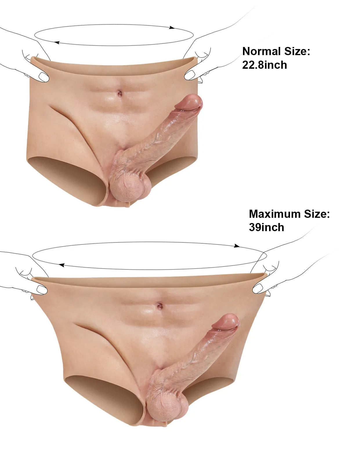 Seamless Strap-On Harness with Built-In Silicone Dildo, Dual Density & Stretch Waistband