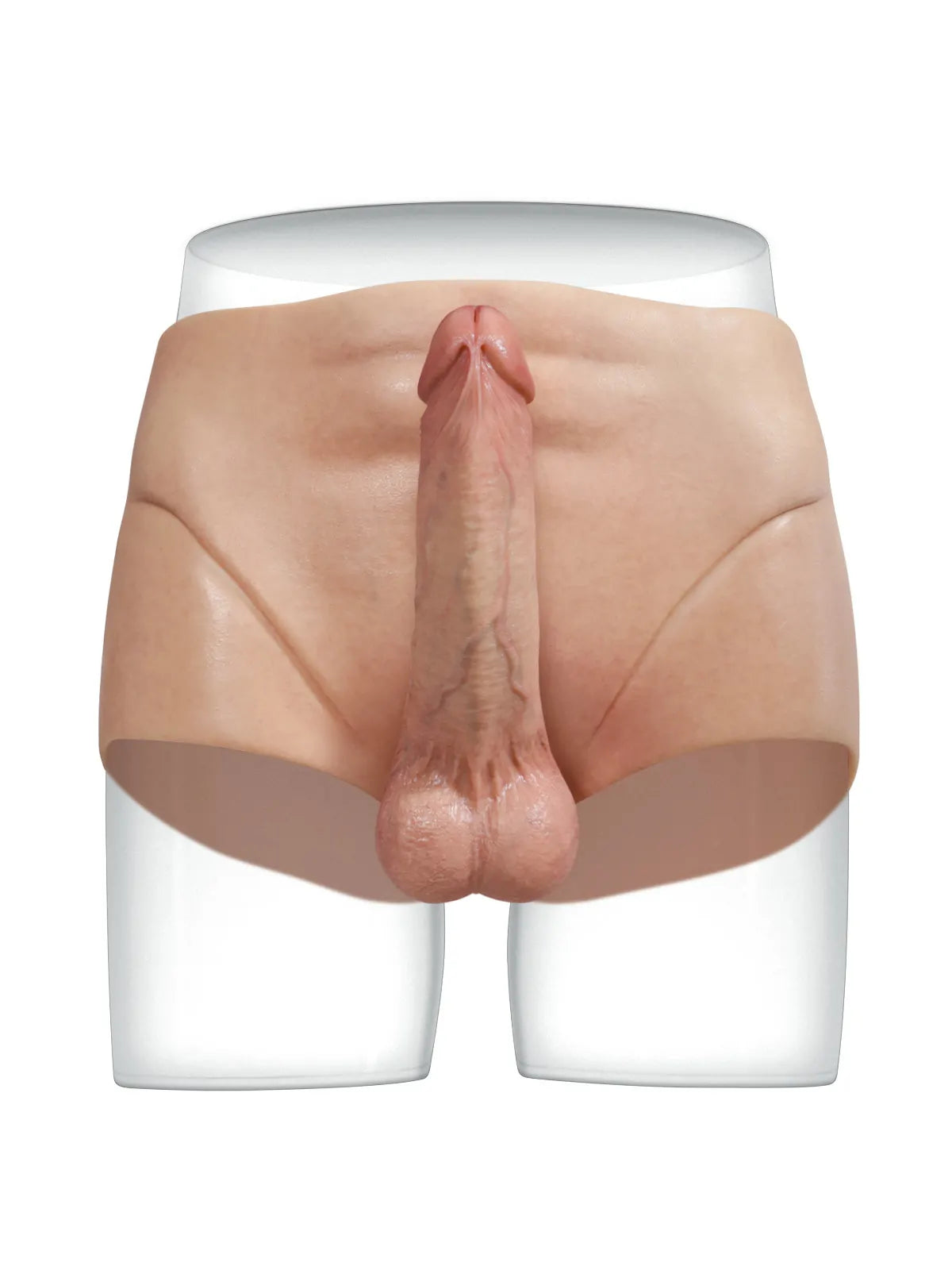 Seamless Strap-On Harness with Built-In Silicone Dildo, Dual Density & Stretch Waistband
