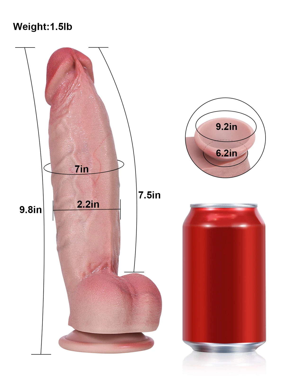 Anders 9.8" x 2.2" Thick Realistic Dildo With Realistic Details