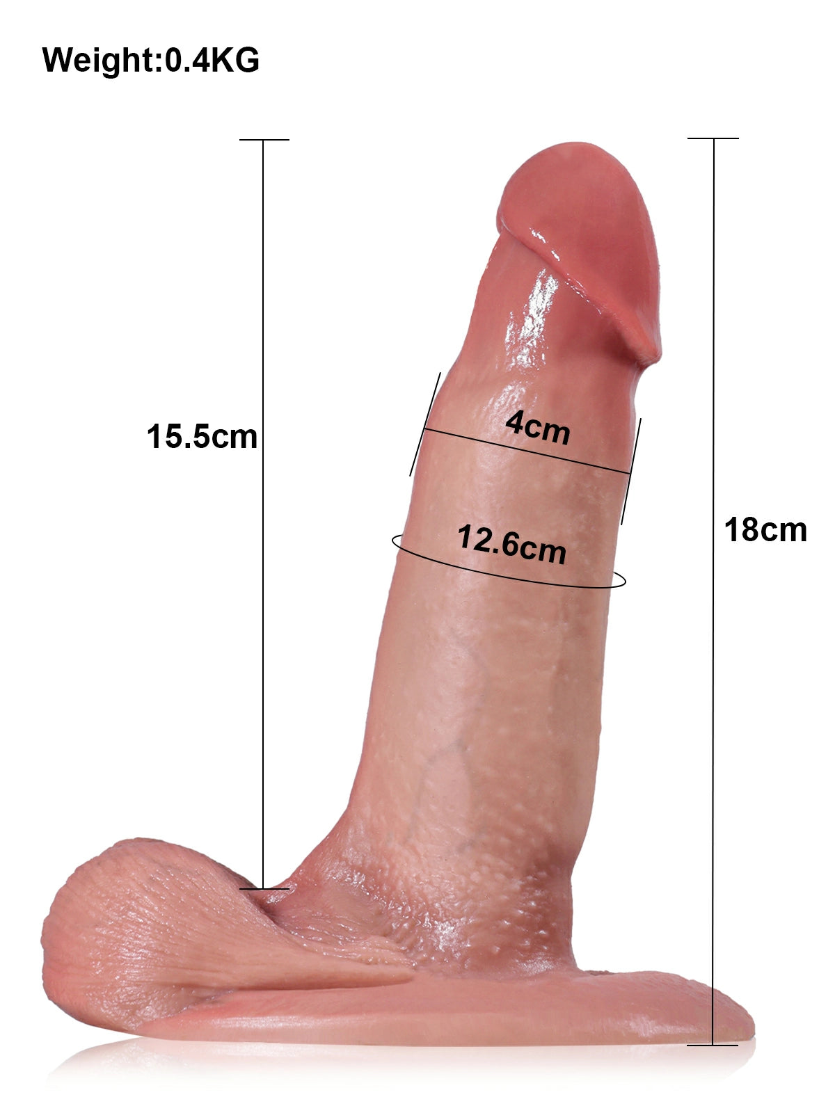 Archie 7" x 1.6" Realistic Brown Beginner Dildo Sliding Skin & Balls Suction Bas