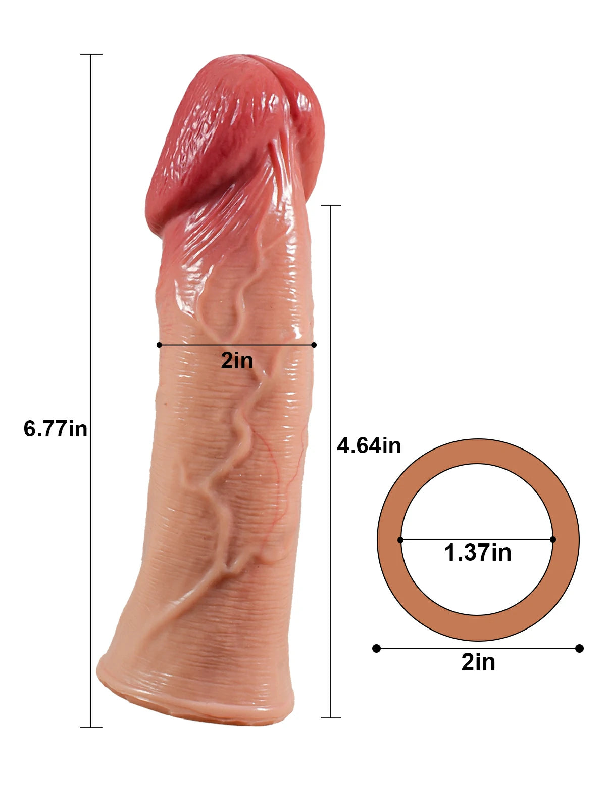 Balboa 6.7" Silicone Penis Sleeve for Added Girth & Length