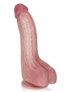 Cameron 9.5" x 2" Curved Realistic Big Dildo with Wrinkled Squeezable