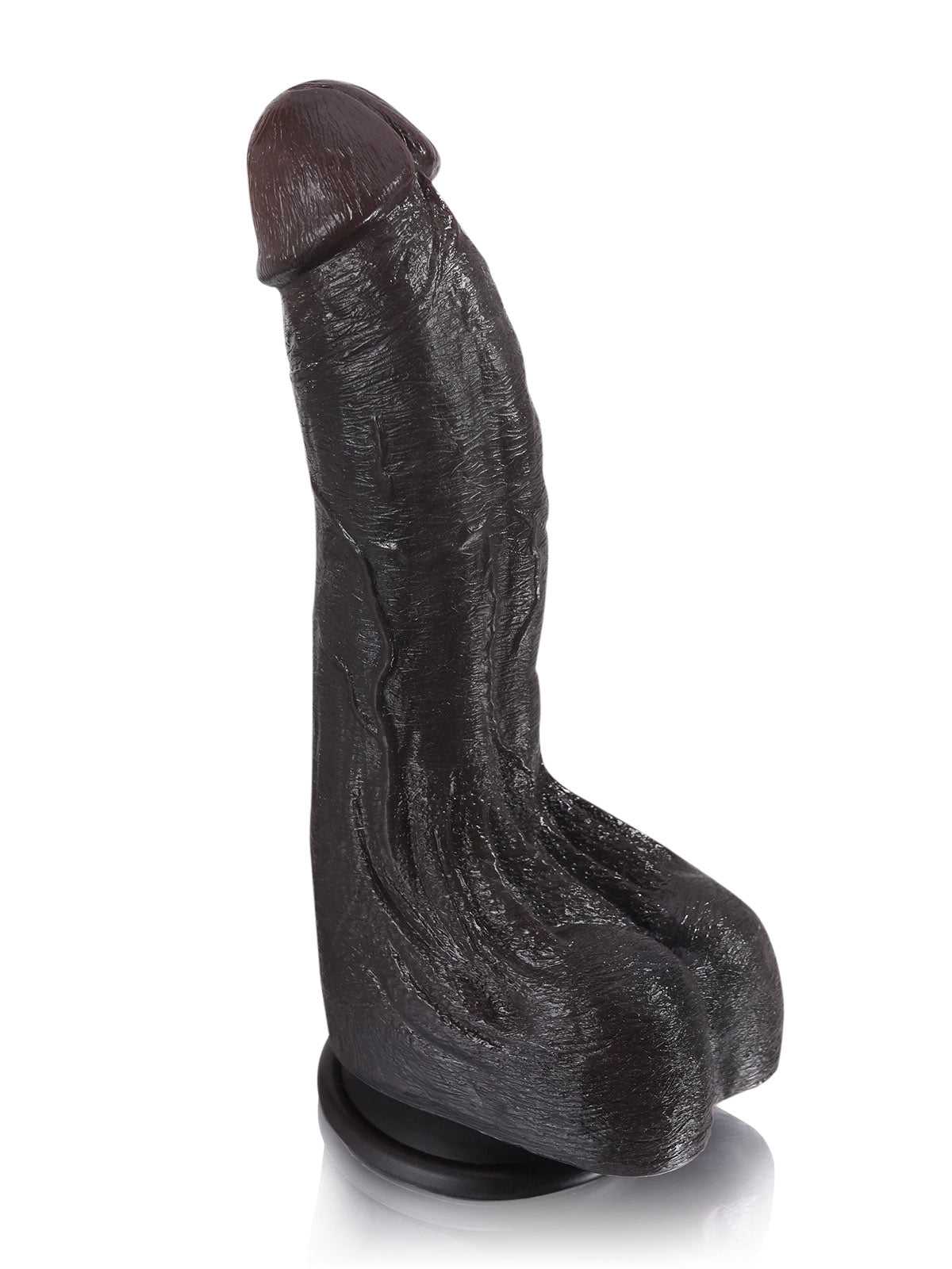 Cameron 9.4" x 2" Curved Realistic Black Dildo with Tapered Glans