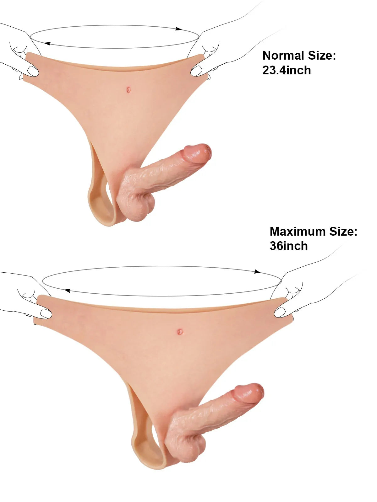 Comfort Fit Silicone Strap-On with Solid Shaft, Soft Moving Balls & Adjustable Waistband