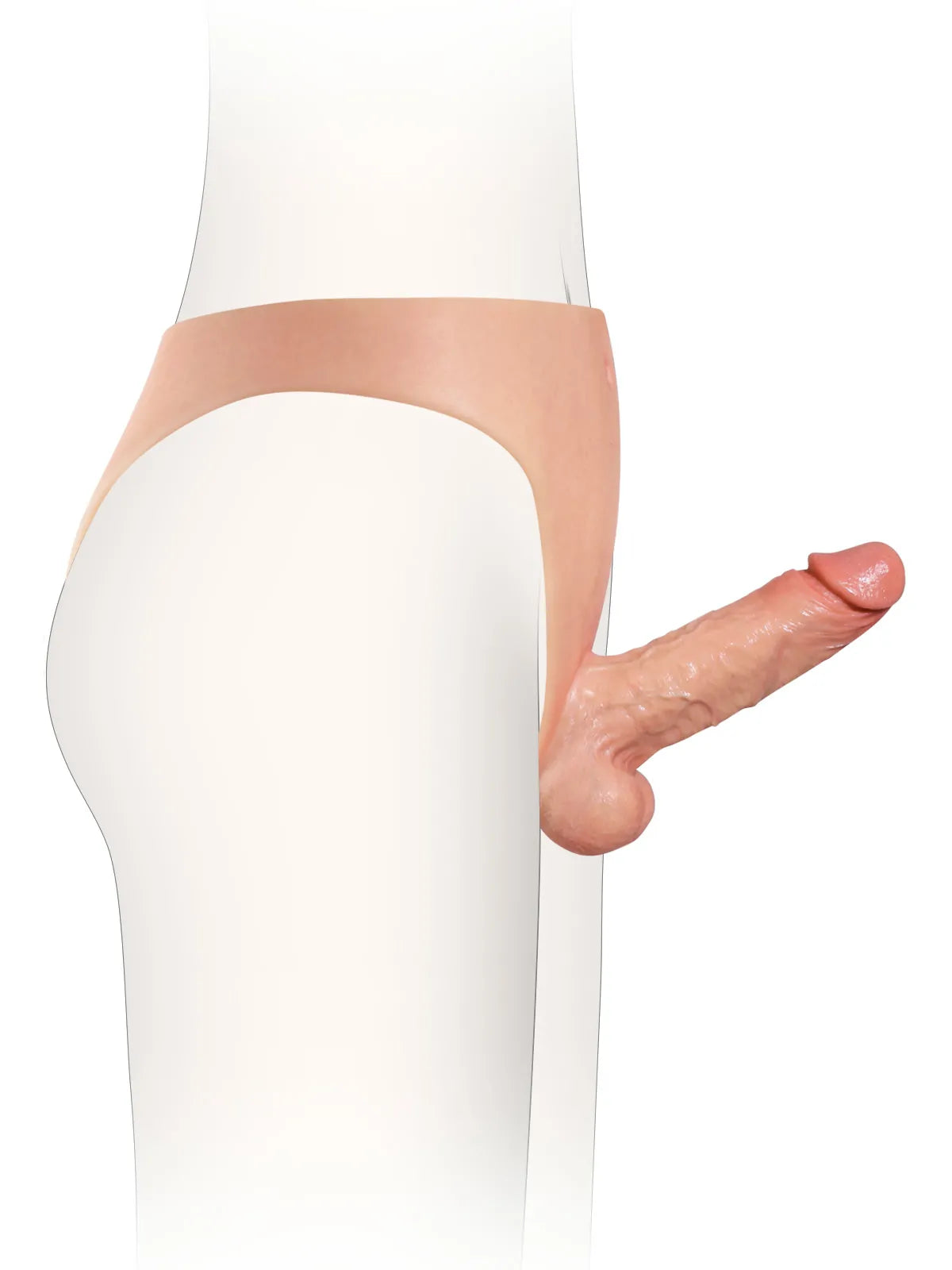 Comfort Fit Silicone Strap-On with Solid Shaft, Soft Moving Balls & Adjustable Waistband