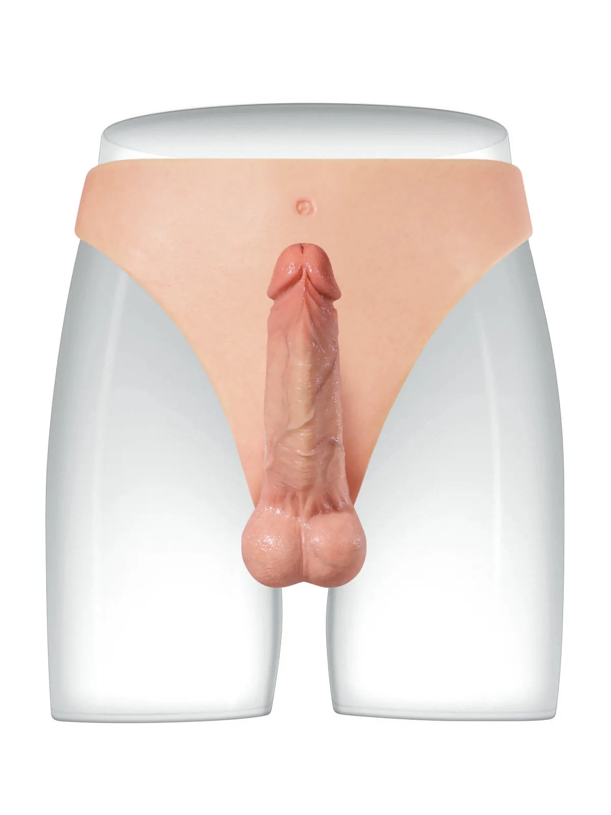 Comfort Fit Silicone Strap-On with Solid Shaft, Soft Moving Balls & Adjustable Waistband