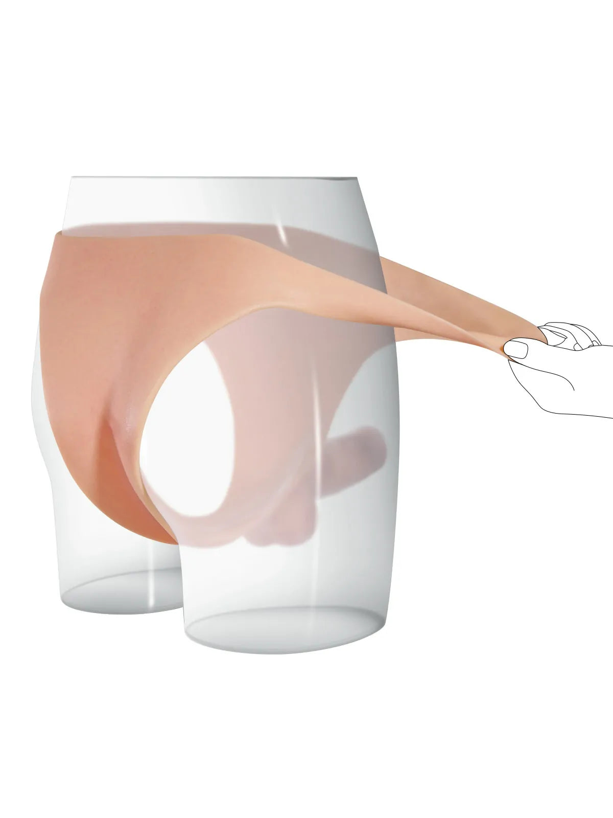 Comfort Fit Silicone Strap-On with Solid Shaft, Soft Moving Balls & Adjustable Waistband