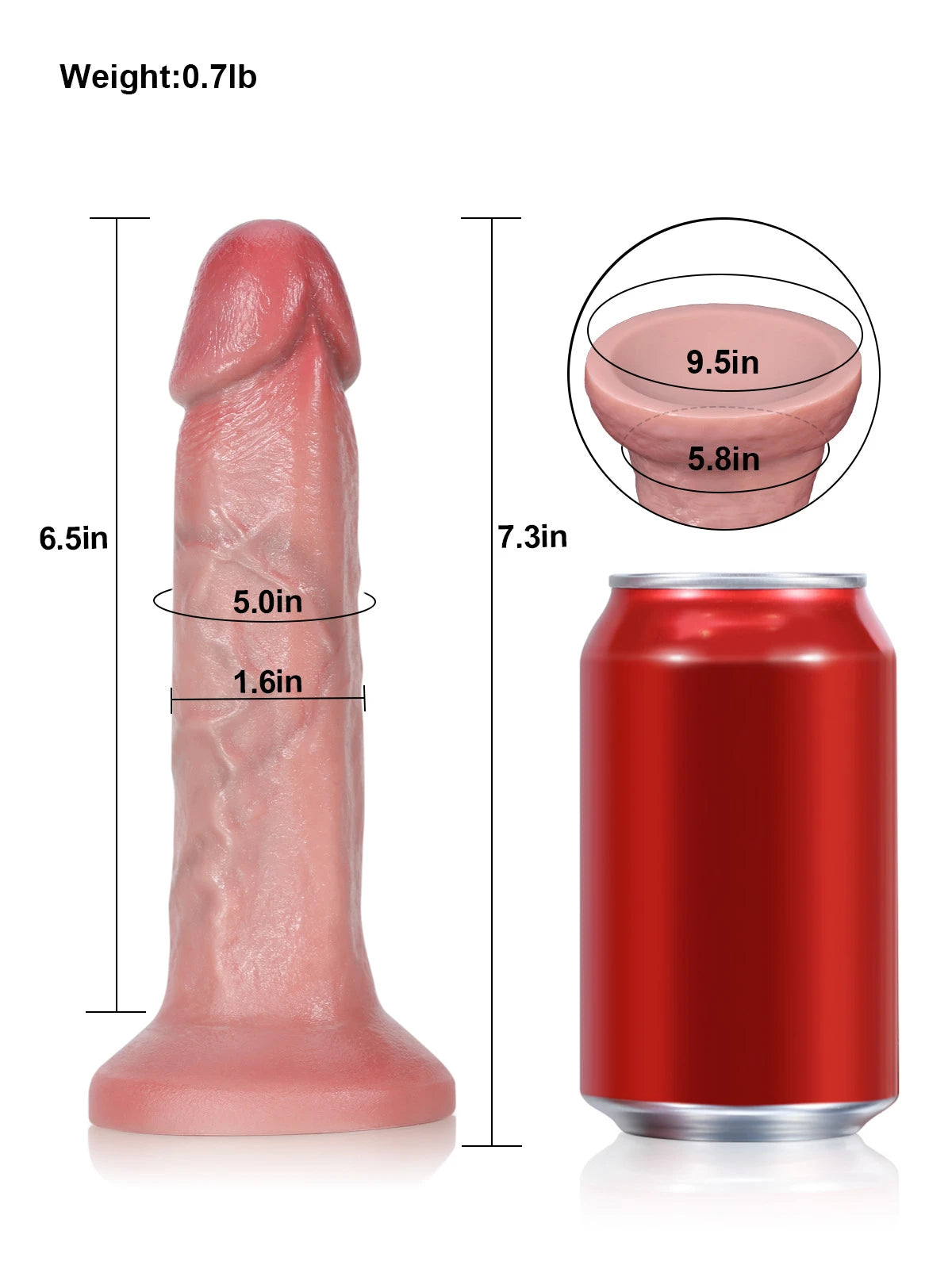 Dary 7.3" x 1.6" Beginner Friendly Anal Dildo, Soft Bendable Silicone & No Balls