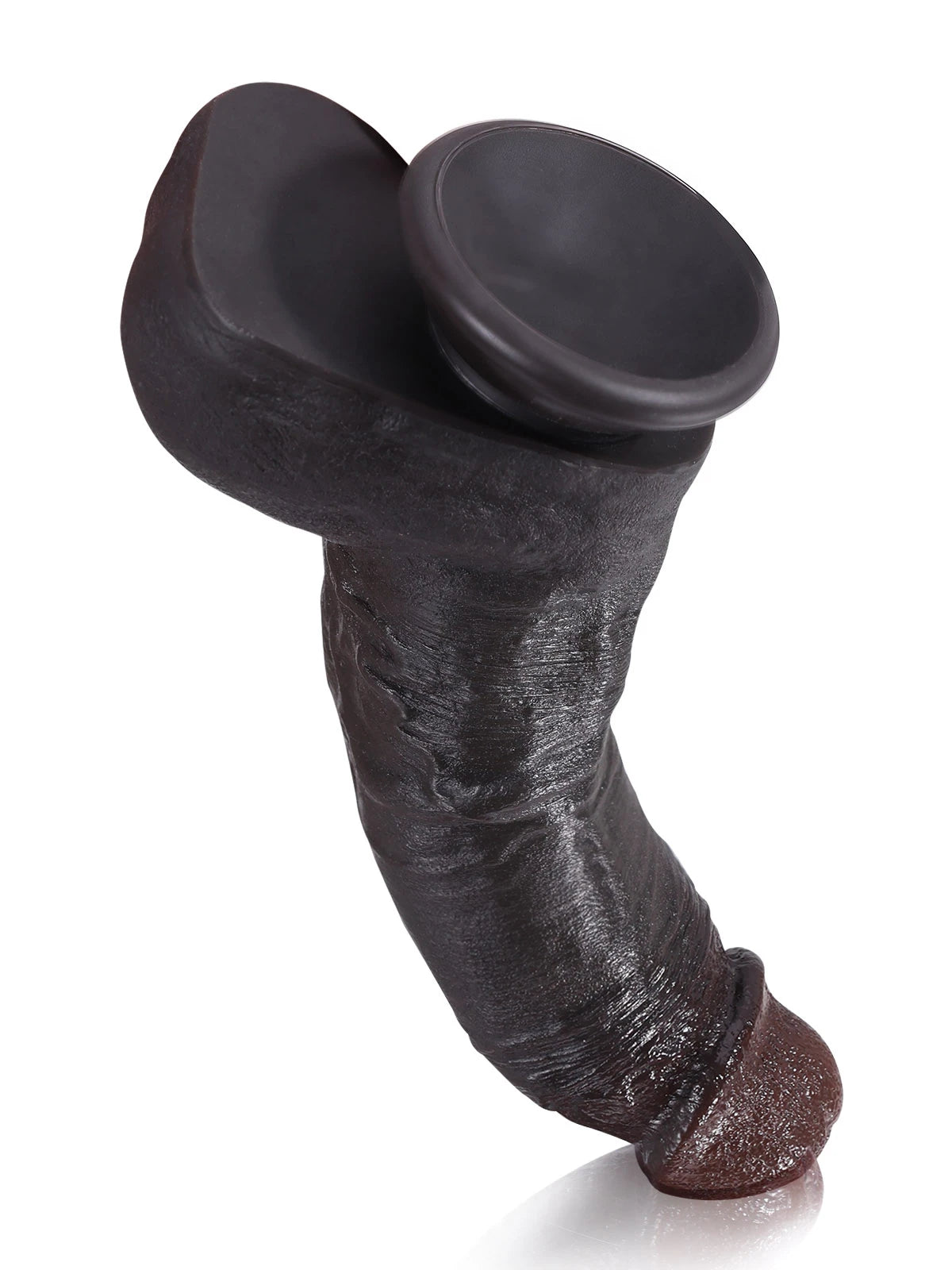 Dave 7.5" Realistic Black Dildo, Soft Dual-Density Silicone with Suction Base for Beginners