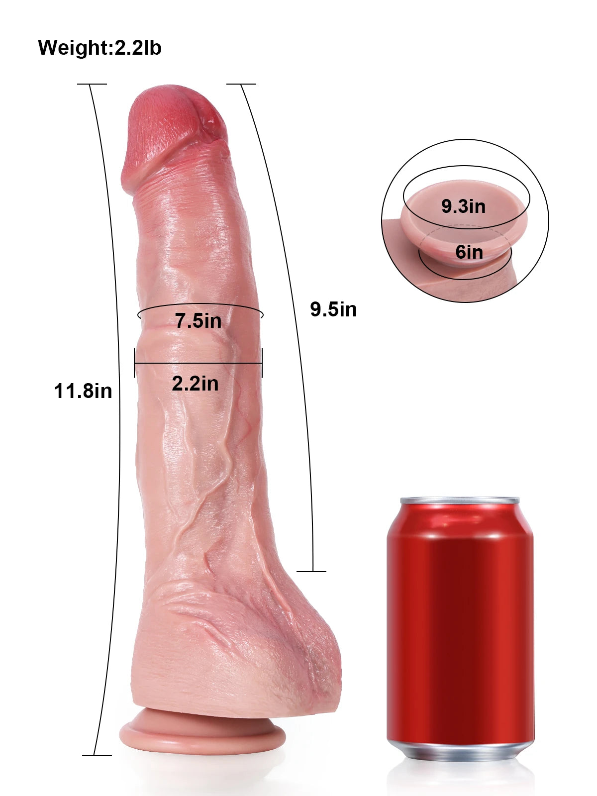 Jeff 11.8" x 2.2" Large Realistic Dildo with Veins and Soft Balls