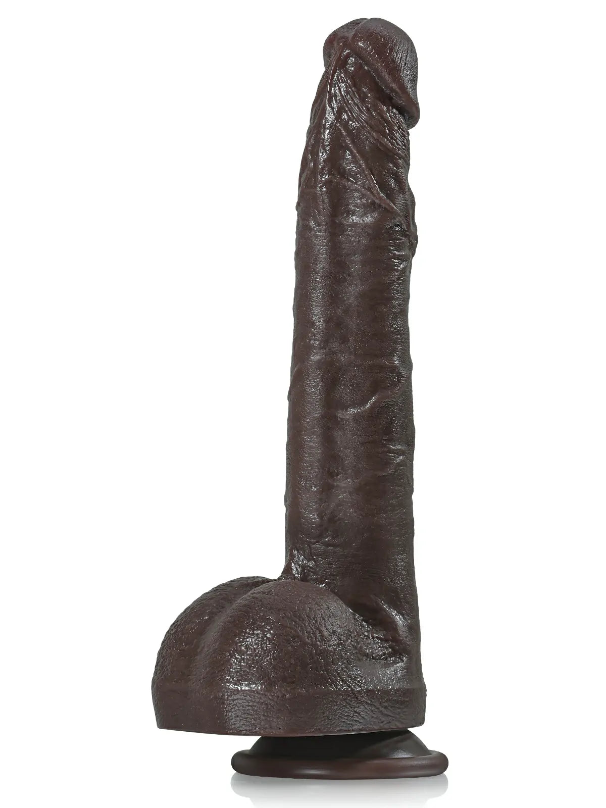 Doctor 10" x 1.6" Huge Black Dildo, Slim Long Shaft with Dual-Density Silicone