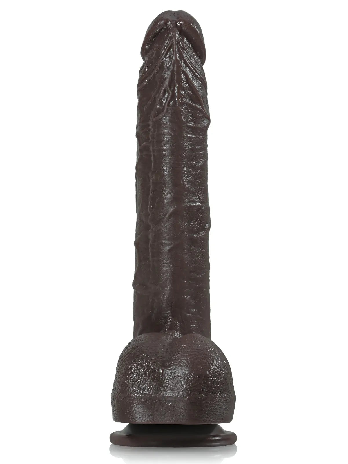 Doctor 10" x 1.6" Huge Black Dildo, Slim Long Shaft with Dual-Density Silicone