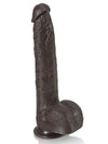 Doctor 10" x 1.6" Huge Black Dildo, Slim Long Shaft with Dual-Density Silicone
