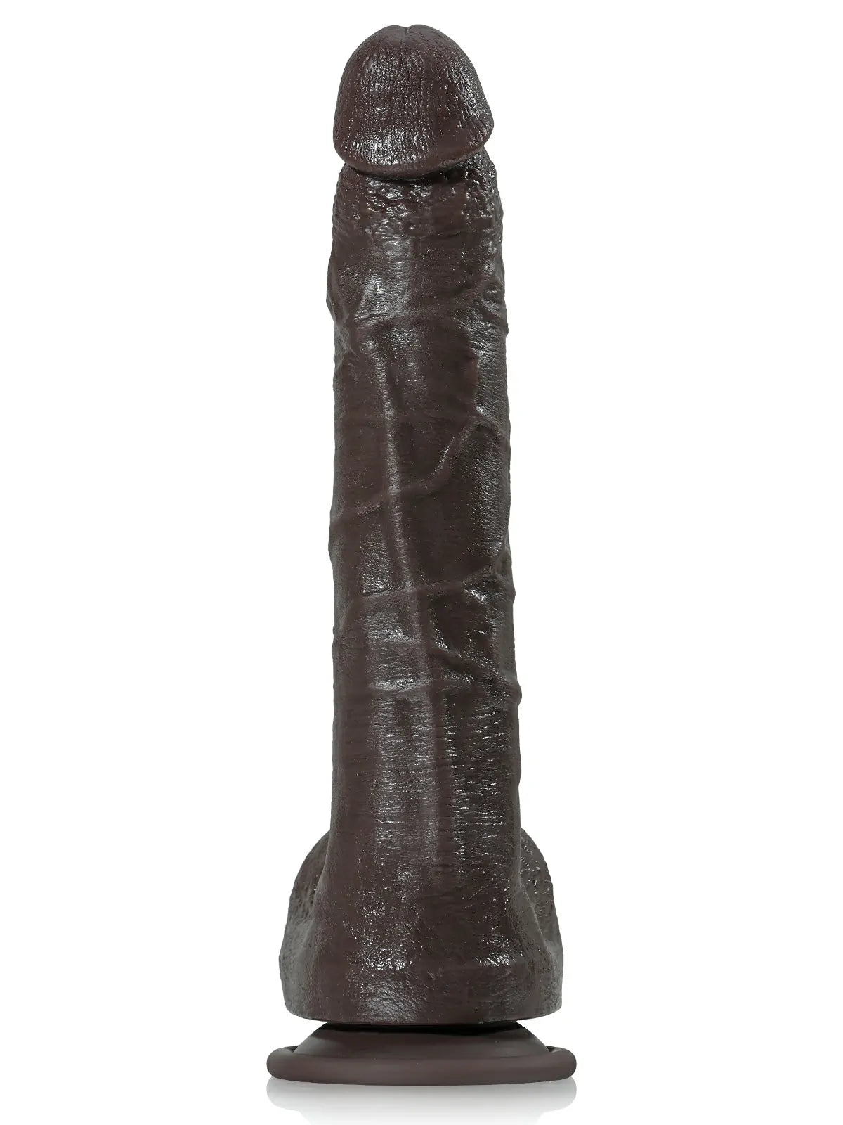 Doctor 10" x 1.6" Huge Black Dildo, Slim Long Shaft with Dual-Density Silicone