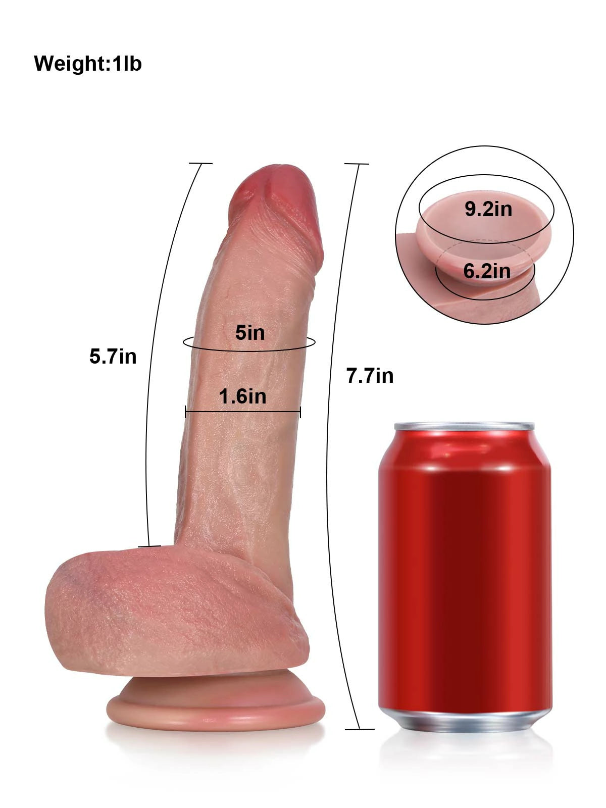 Ellio 7.7" x 1.6" Curved Beginner Realistic Dildo with Small Glans & Soft Balls